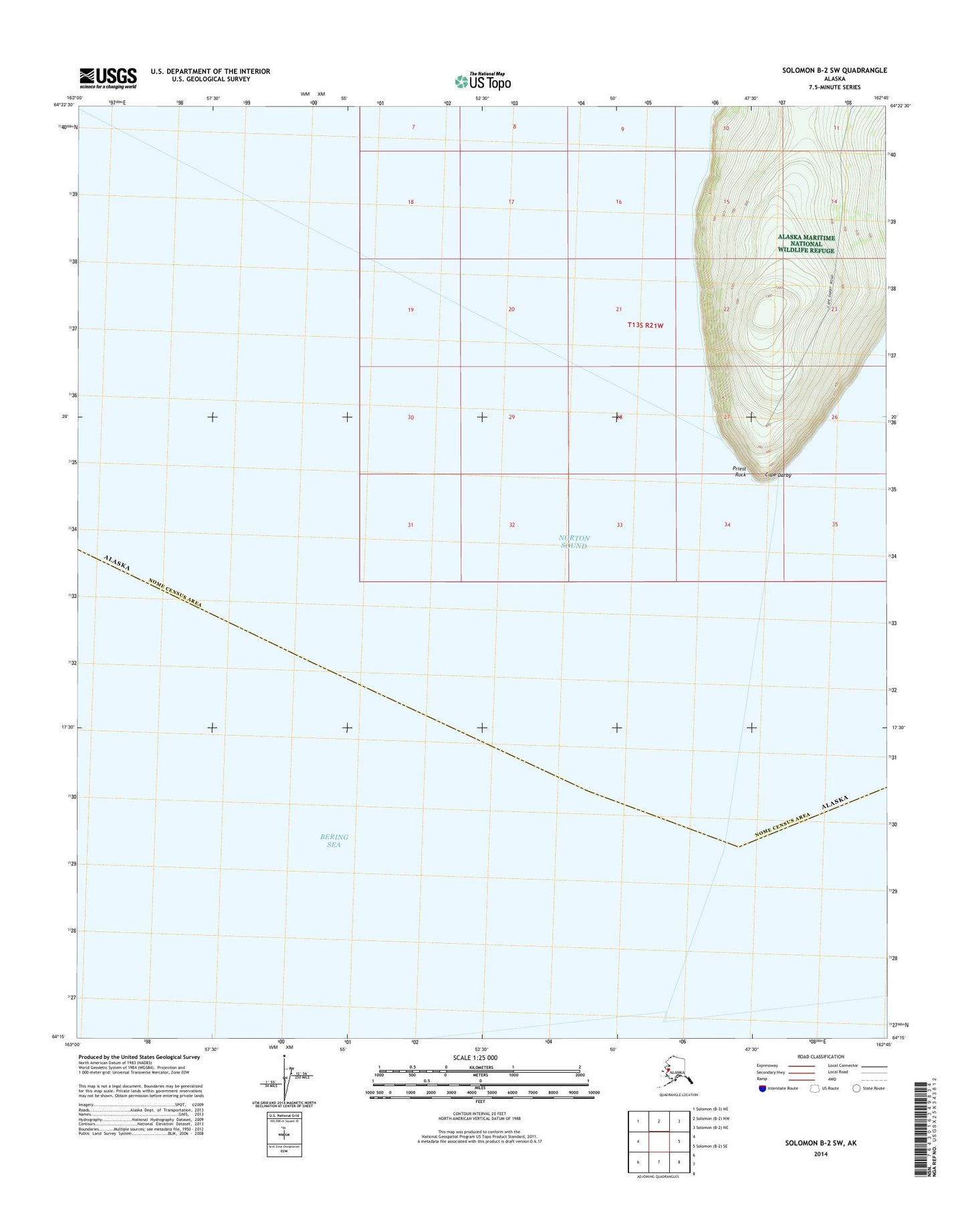 Solomon B-2 SW Alaska US Topo Map Image