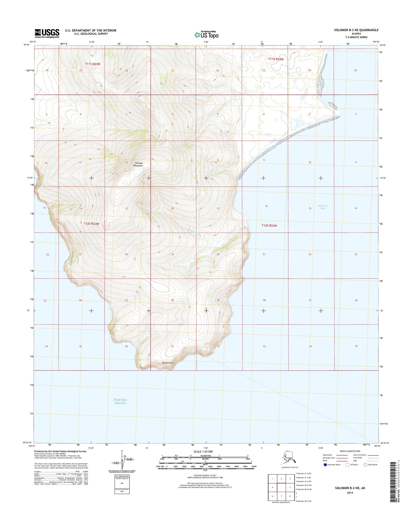 Solomon B-3 NE Alaska US Topo Map Image