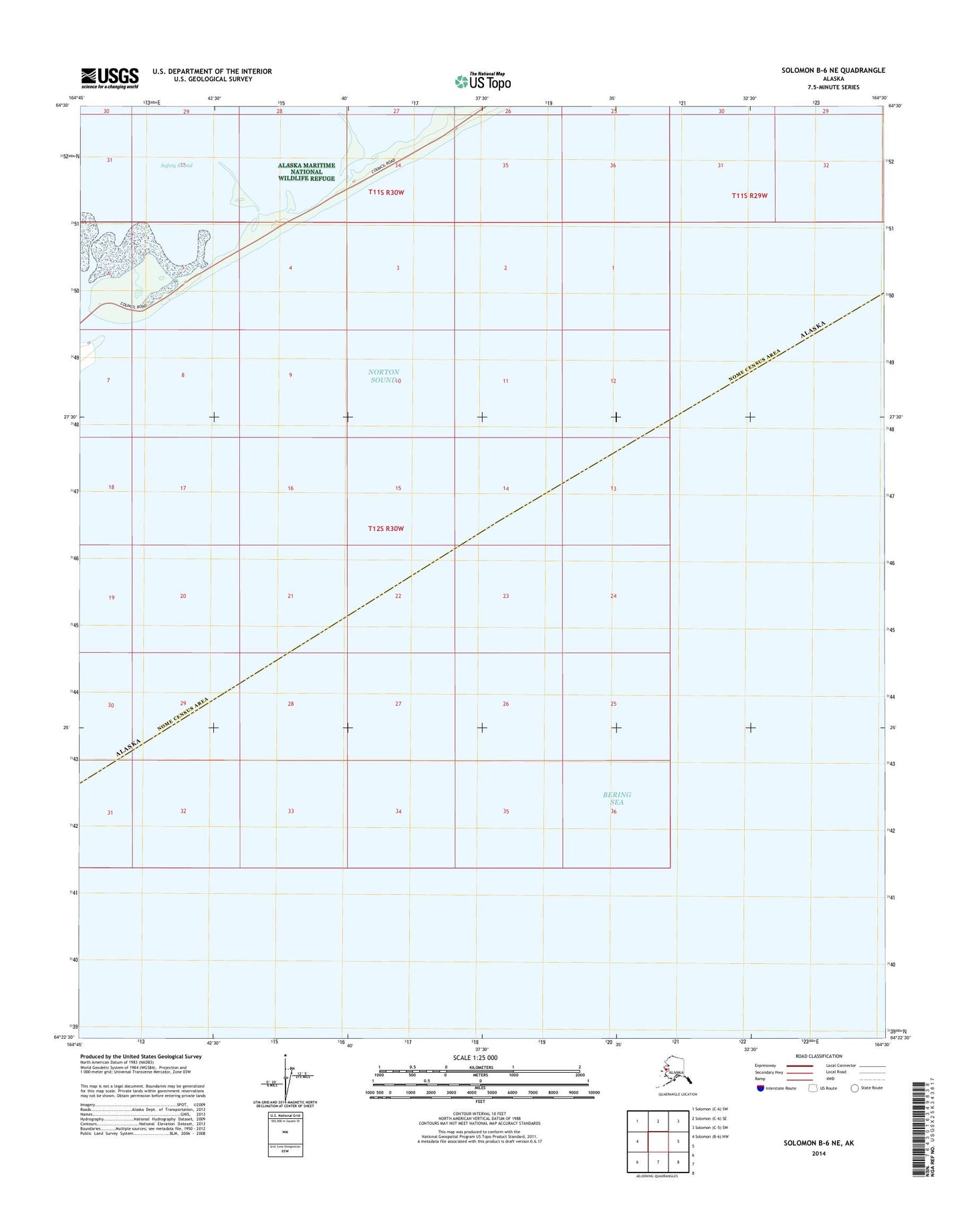 Solomon B-6 NE Alaska US Topo Map Image