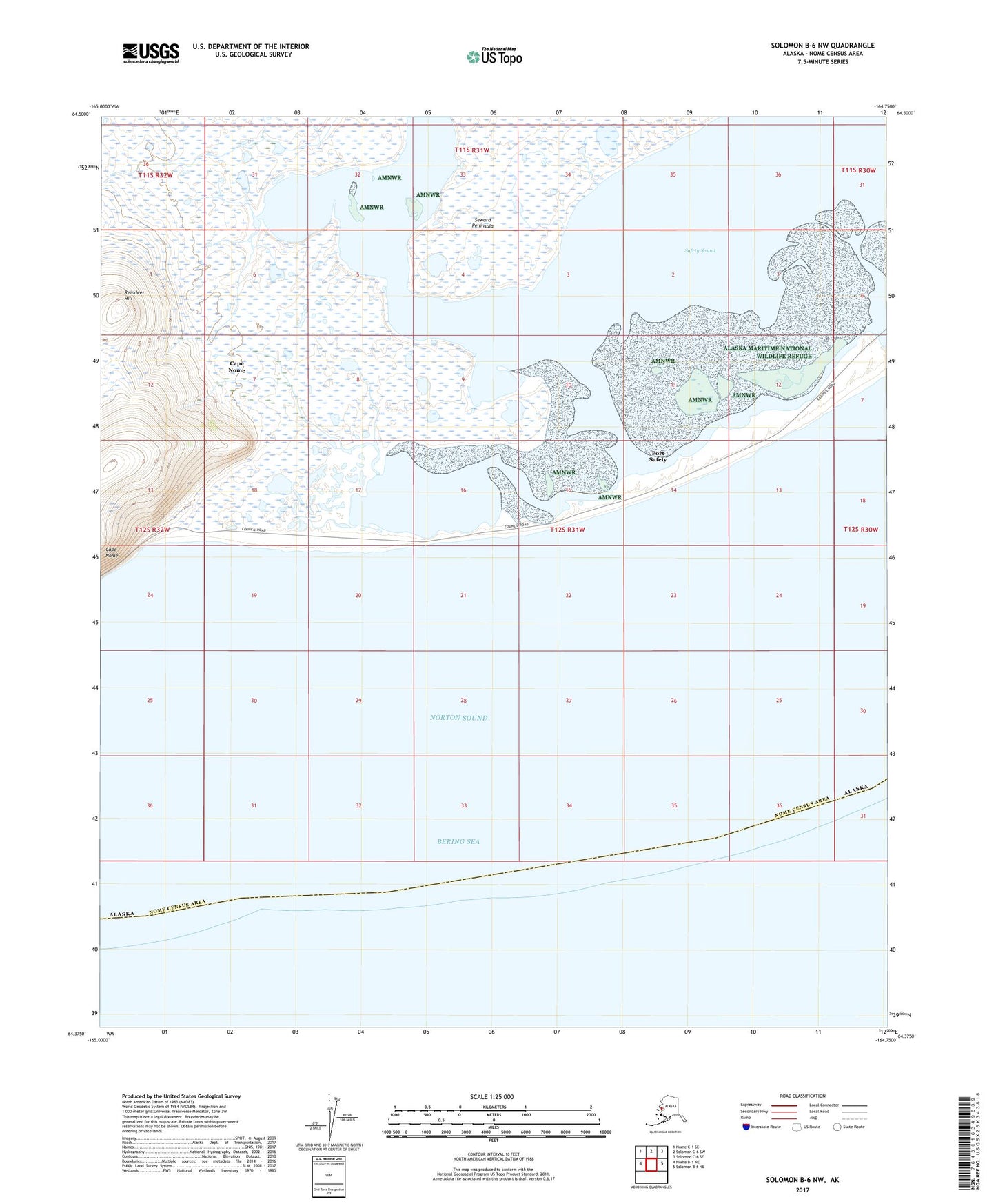 Solomon B-6 NW Alaska US Topo Map Image
