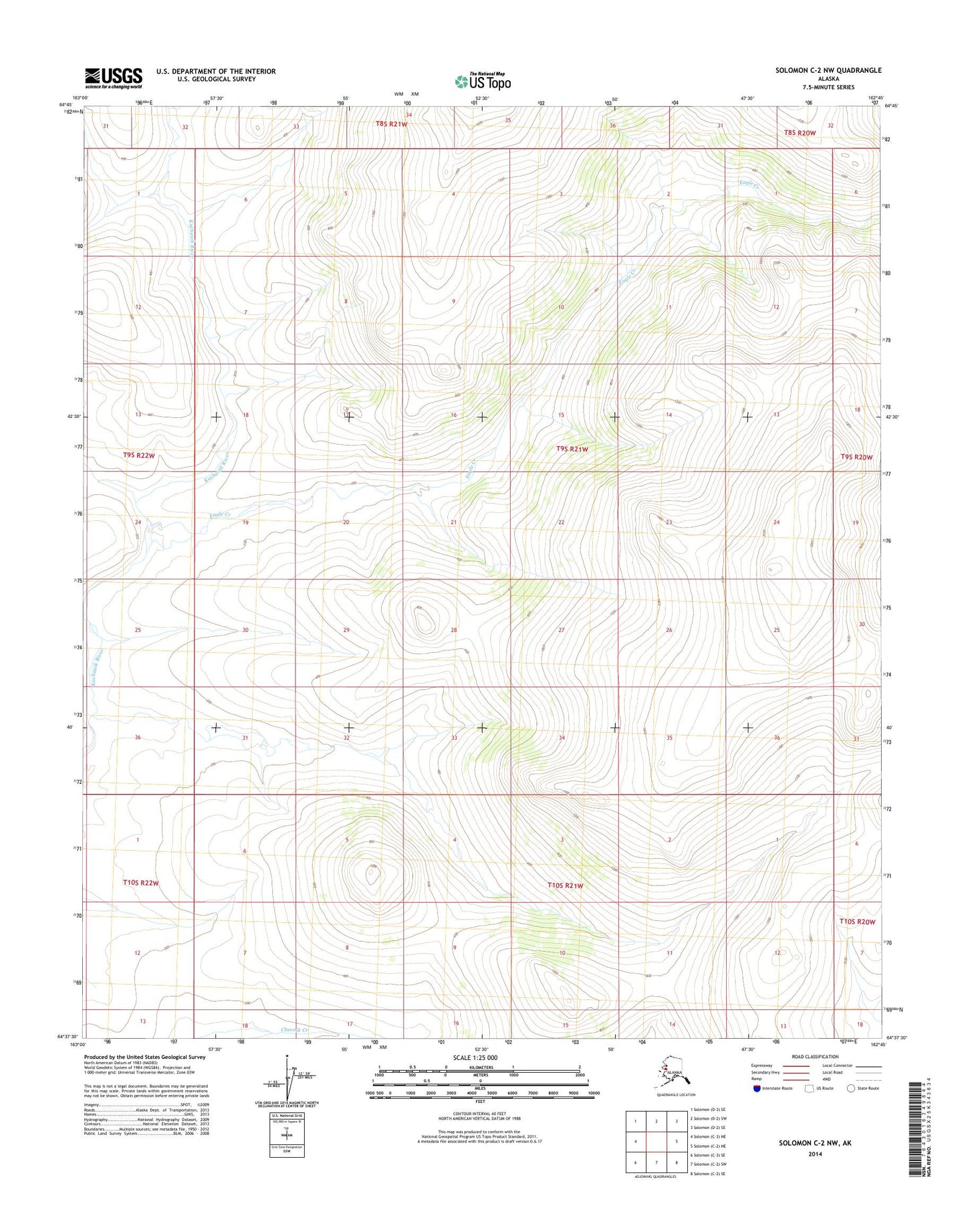 Solomon C-2 NW Alaska US Topo Map Image