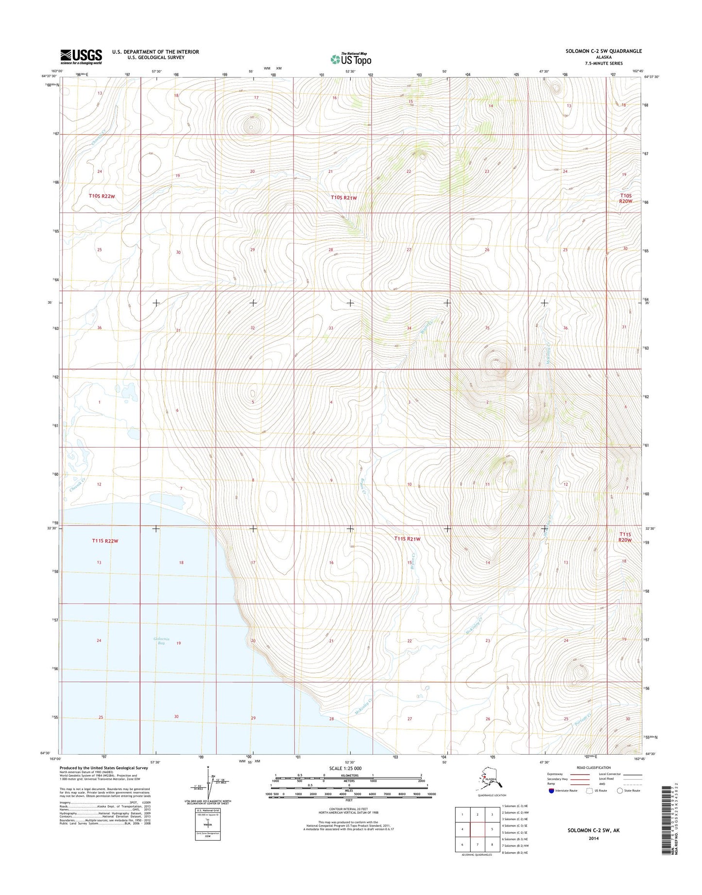 Solomon C-2 SW Alaska US Topo Map Image