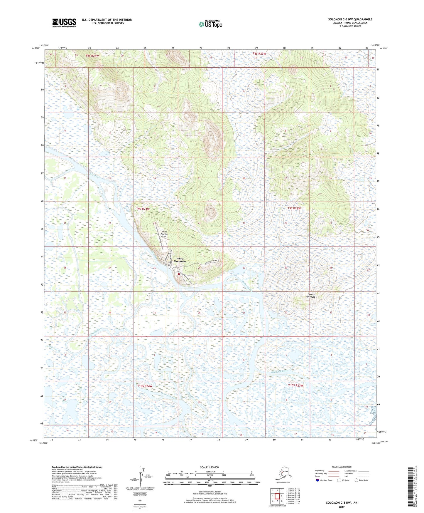 Solomon C-3 NW Alaska US Topo Map Image