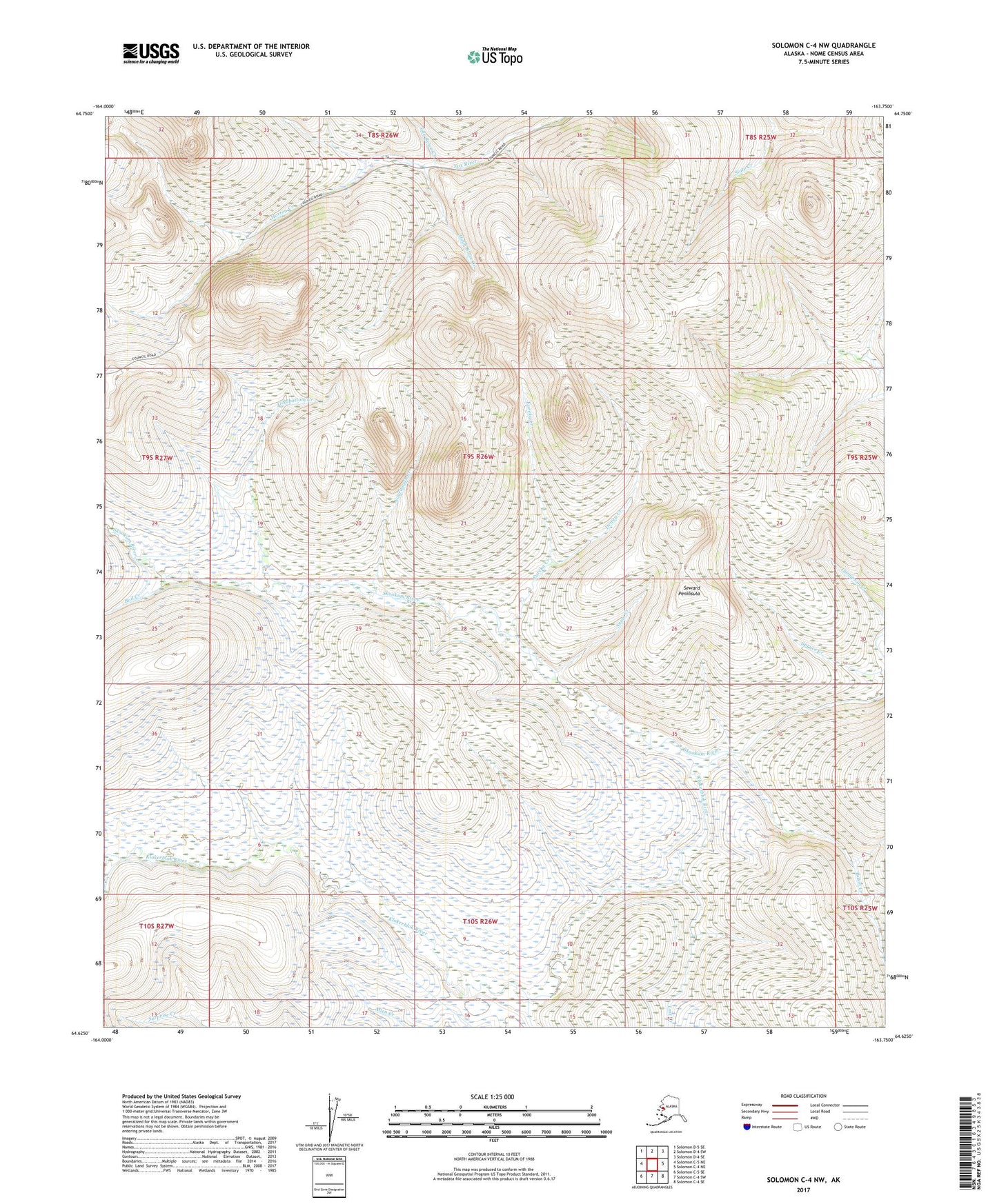 Solomon C-4 NW Alaska US Topo Map Image