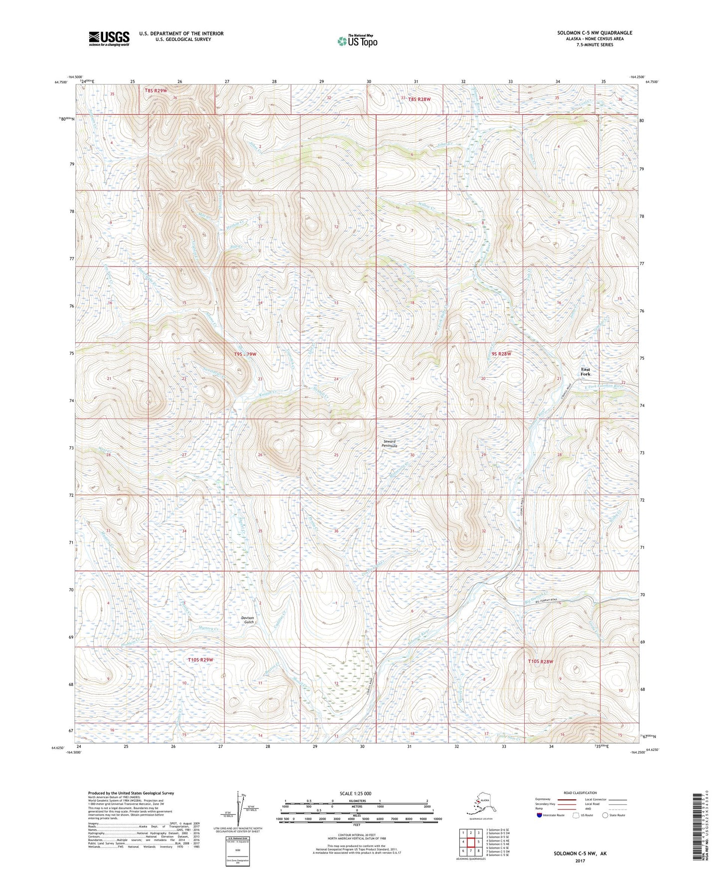 Solomon C-5 NW Alaska US Topo Map Image