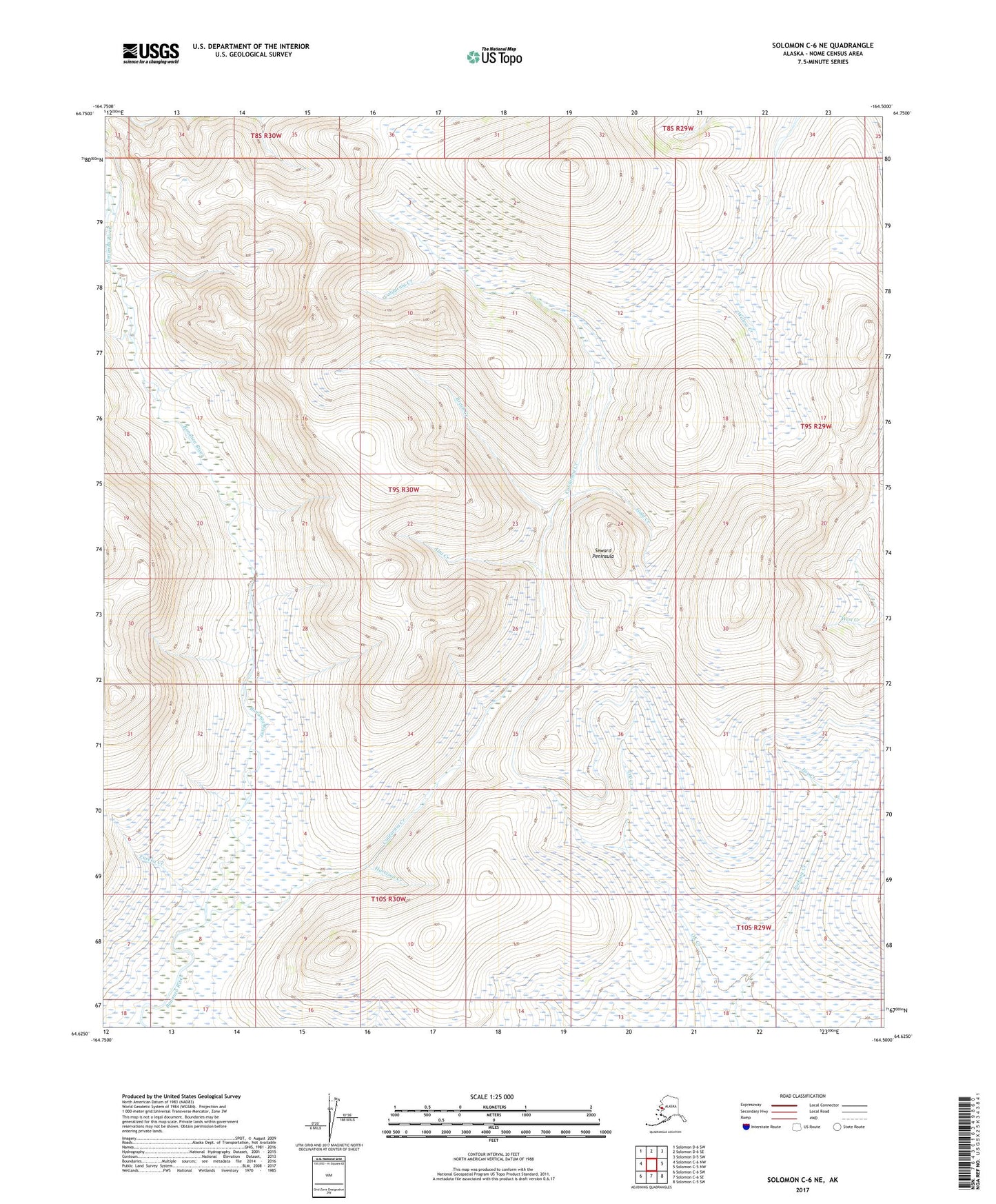 Solomon C-6 NE Alaska US Topo Map Image