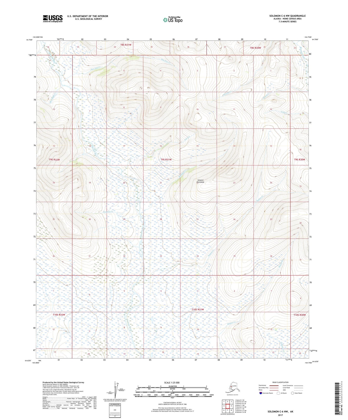 Solomon C-6 NW Alaska US Topo Map Image