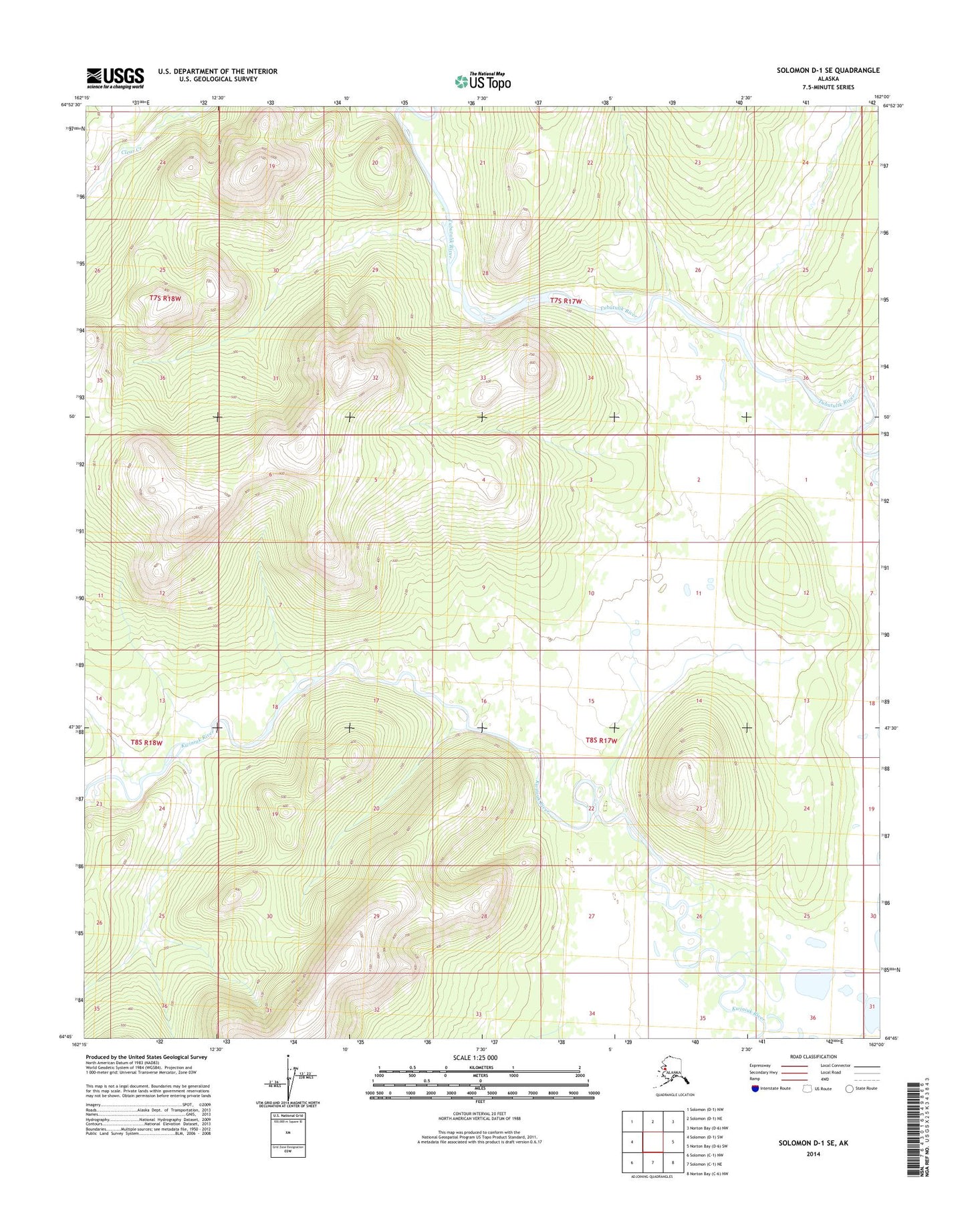 Solomon D-1 SE Alaska US Topo Map Image