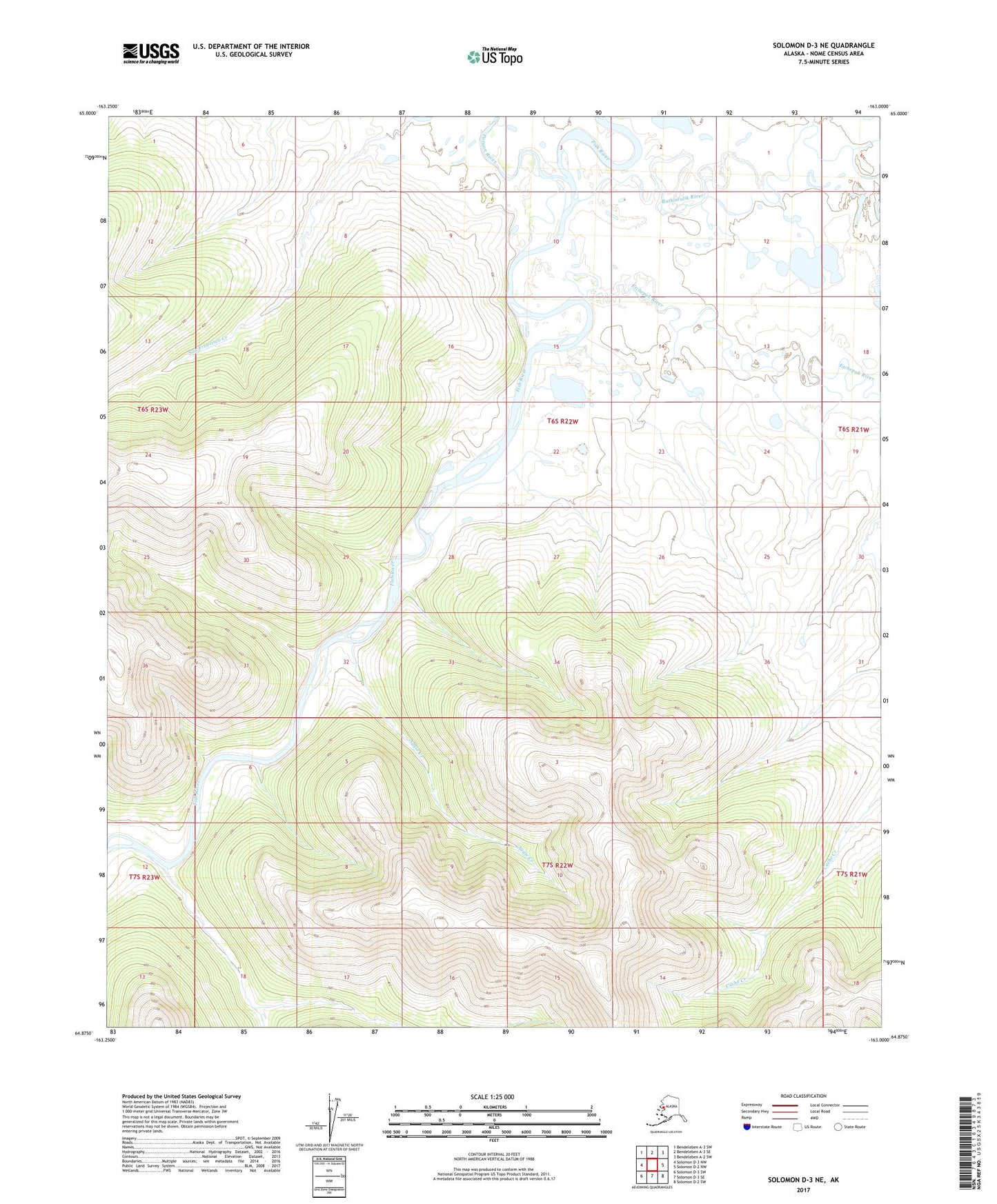 Solomon D-3 NE Alaska US Topo Map Image
