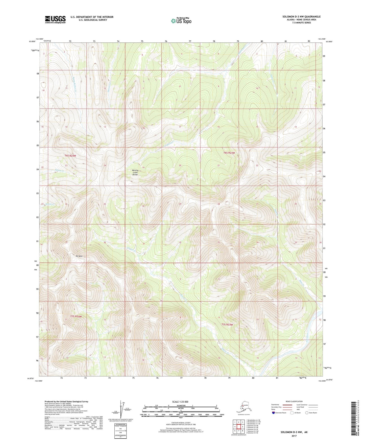 Solomon D-3 NW Alaska US Topo Map Image