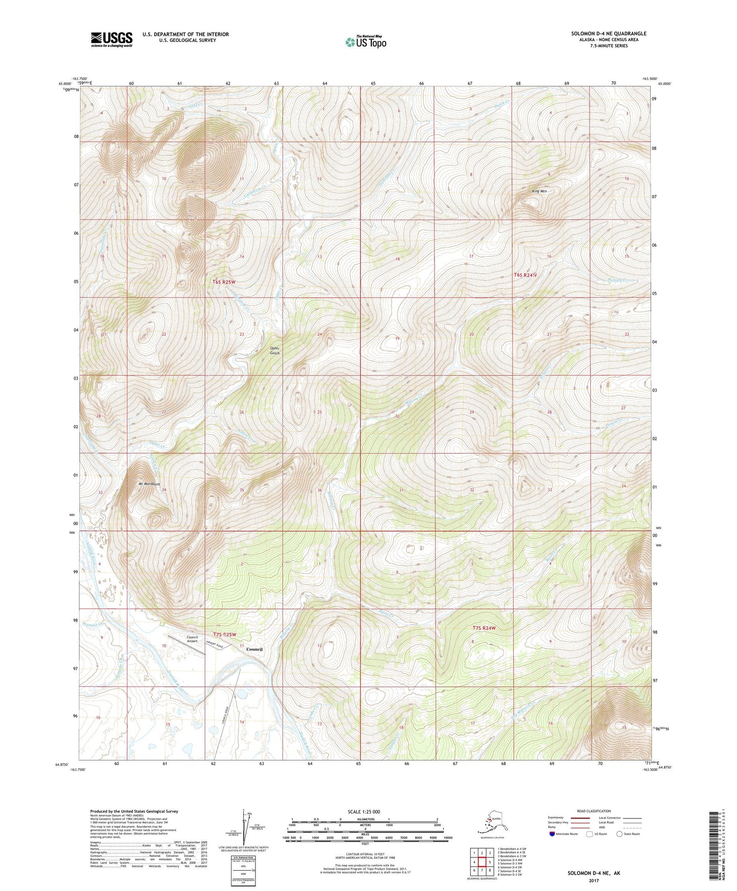 Solomon D-4 NE Alaska US Topo Map Image
