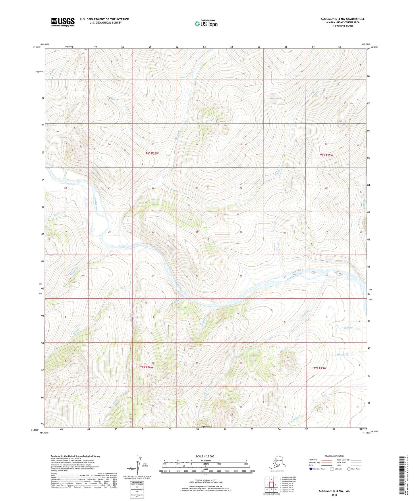 Solomon D-4 NW Alaska US Topo Map Image
