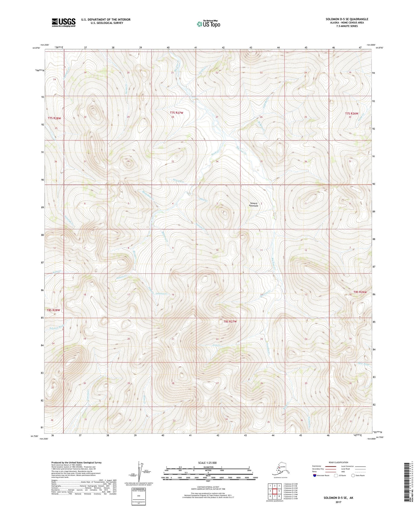 Solomon D-5 SE Alaska US Topo Map Image