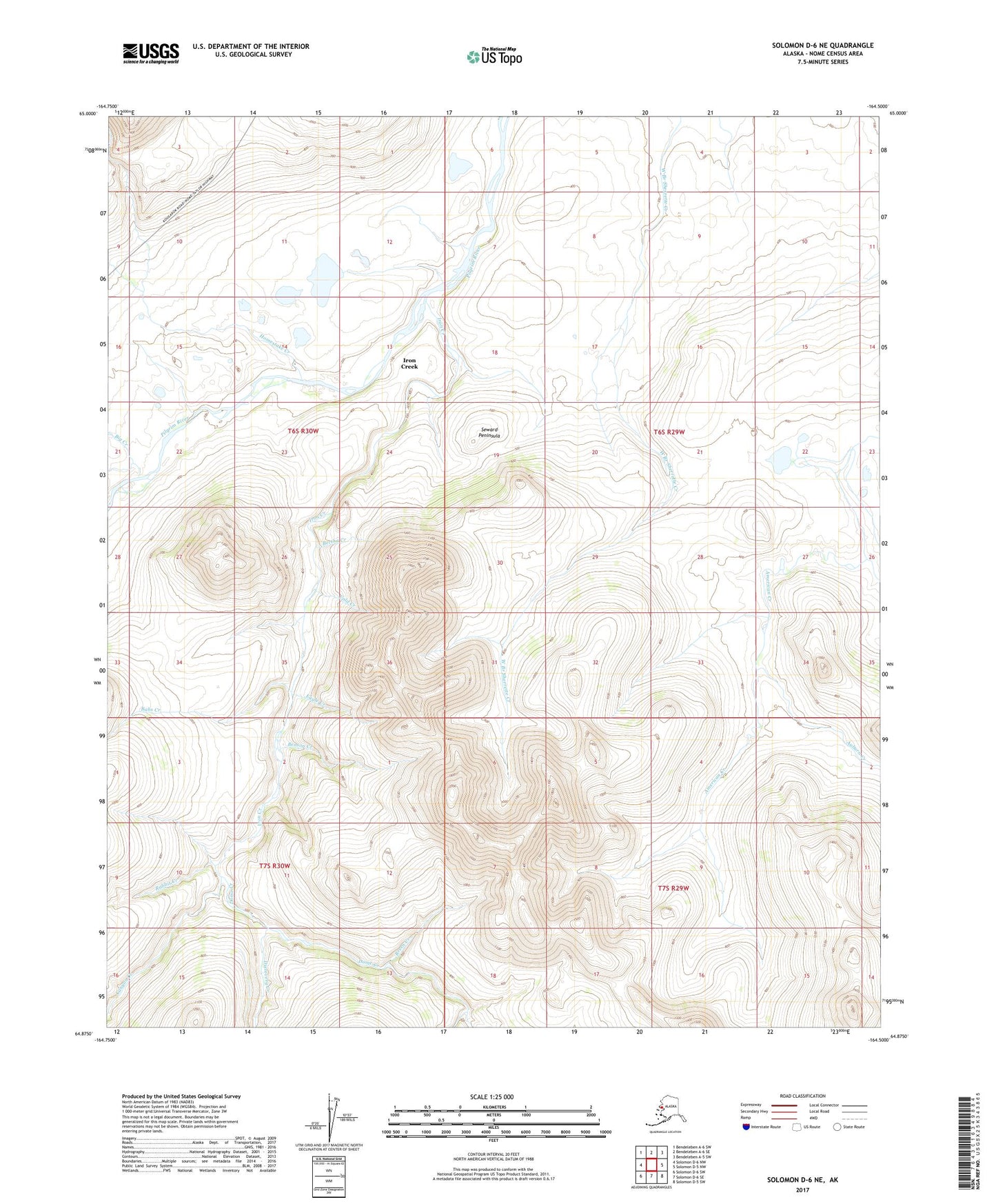 Solomon D-6 NE Alaska US Topo Map Image