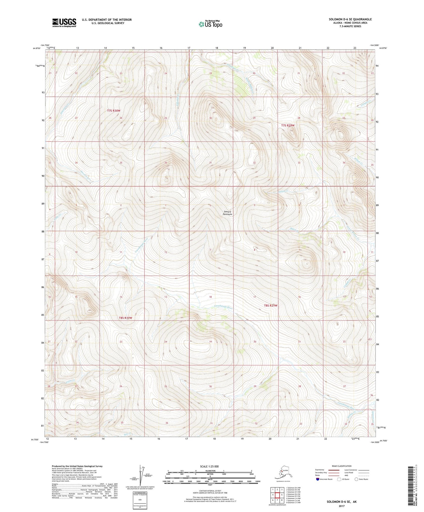 Solomon D-6 SE Alaska US Topo Map Image