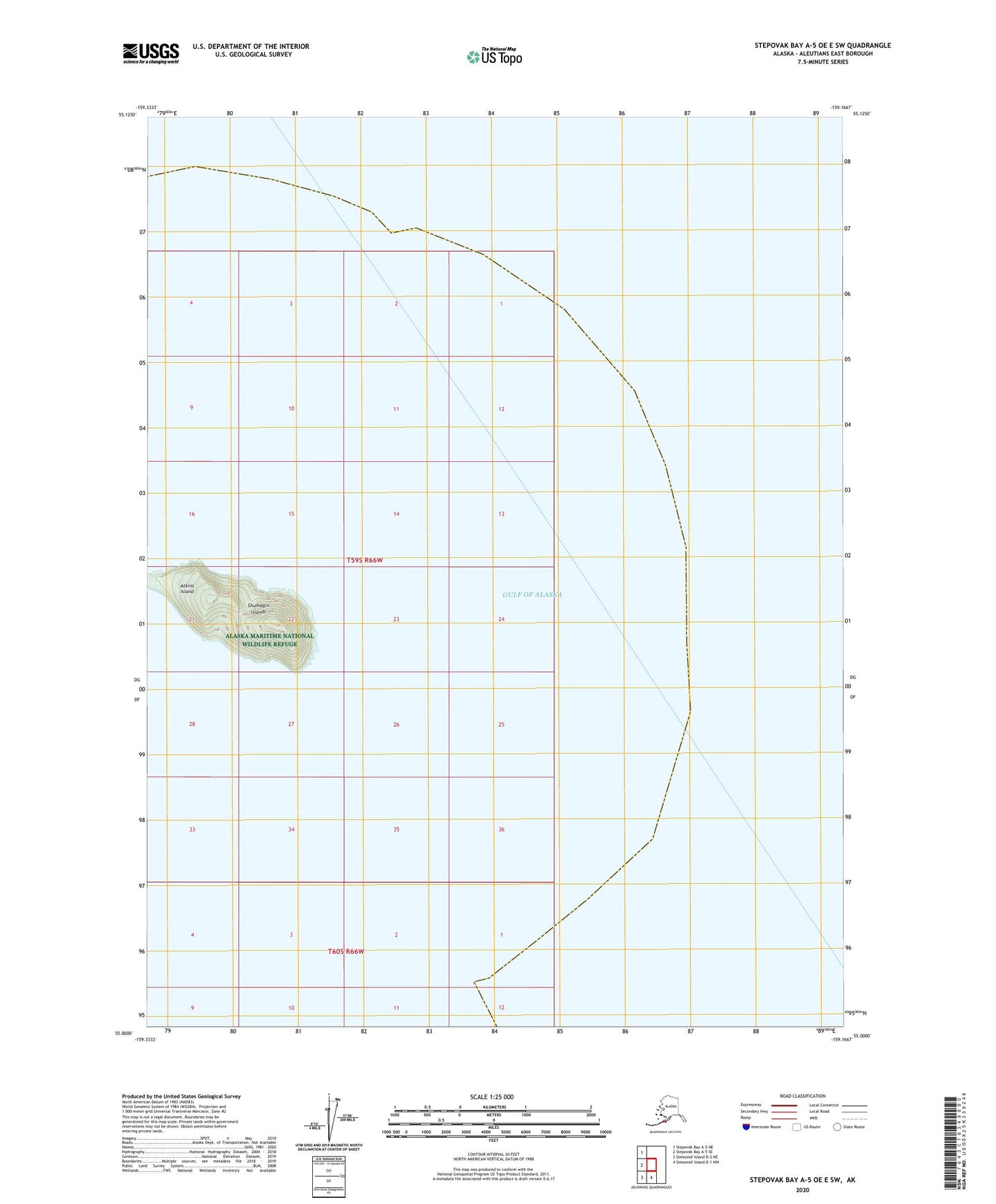 Stepovak Bay A-5 OE E SW Alaska US Topo Map Image