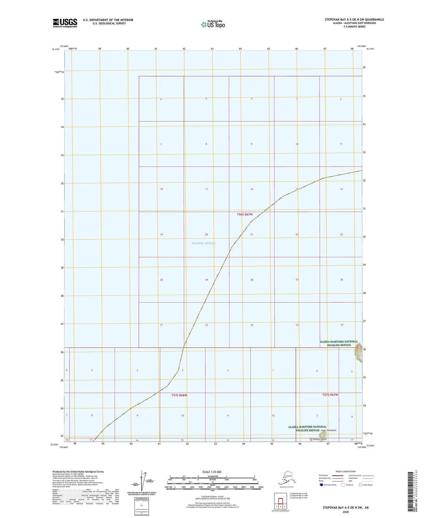 Stepovak Bay A-5 OE N SW Alaska US Topo Map Image