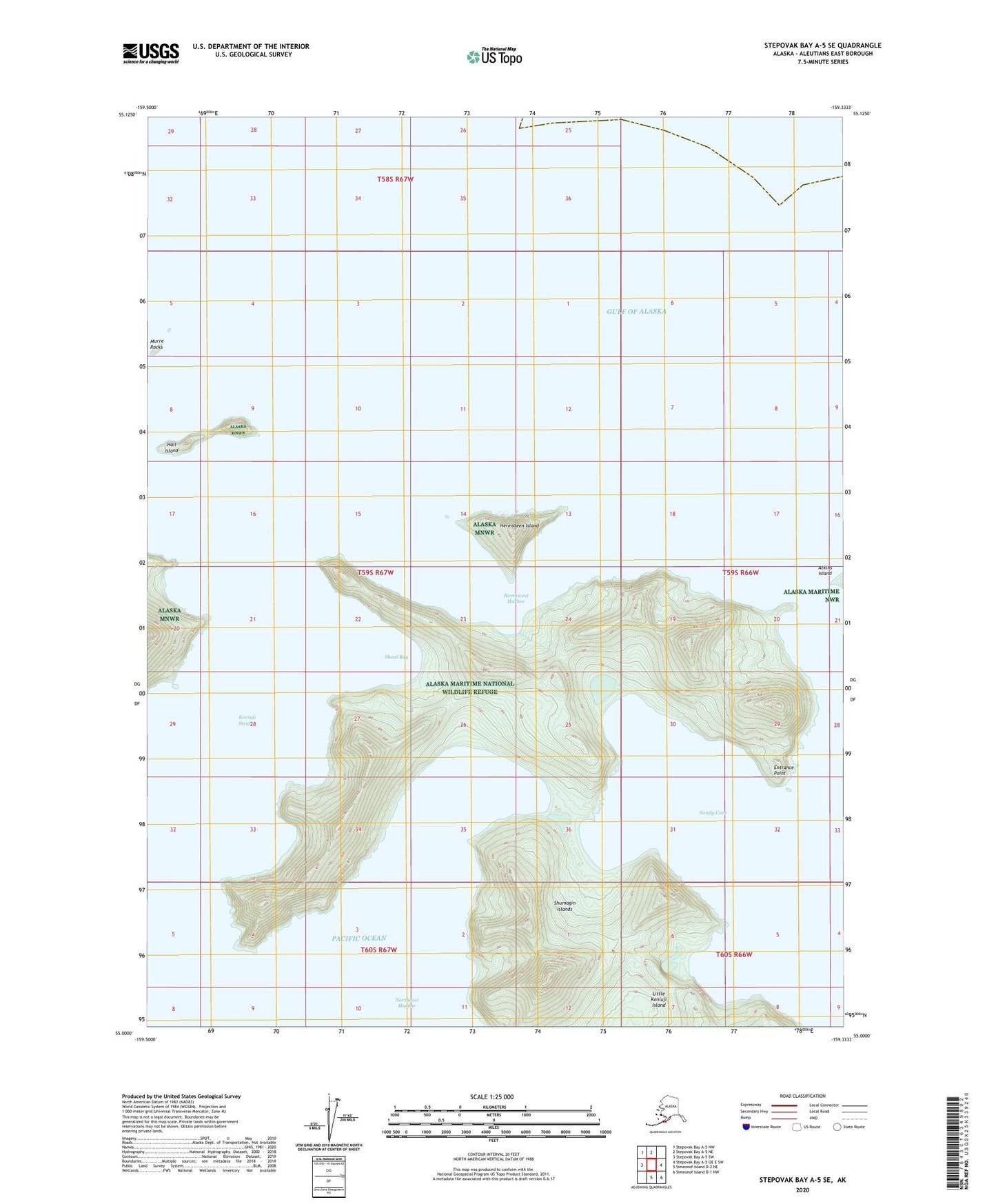 Stepovak Bay A-5 SE Alaska US Topo Map Image