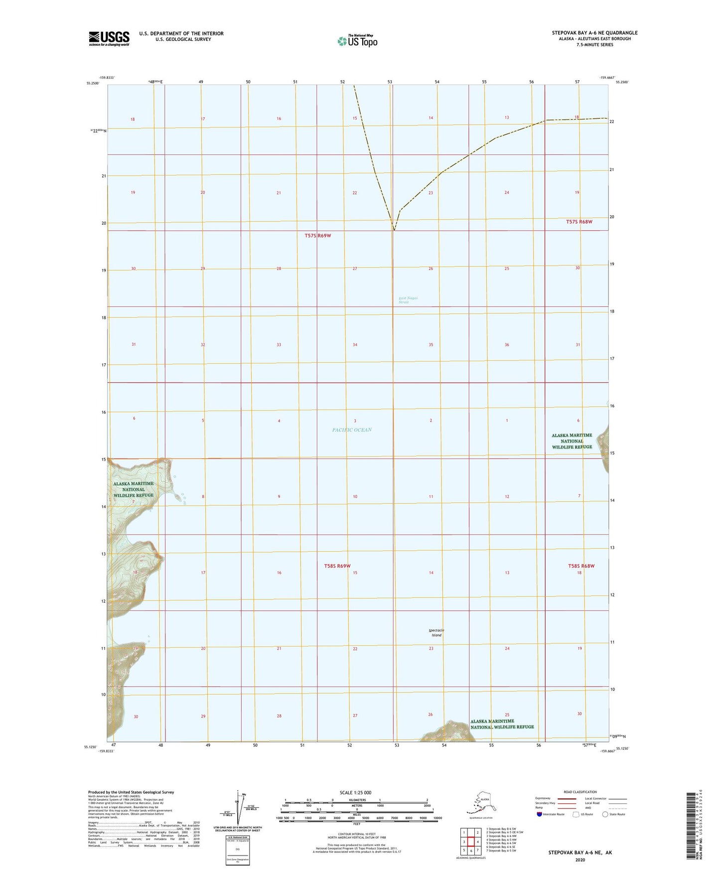 Stepovak Bay A-6 NE Alaska US Topo Map Image
