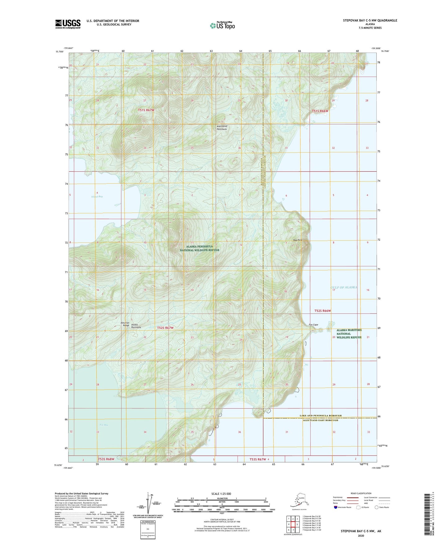 Stepovak Bay C-5 NW Alaska US Topo Map Image