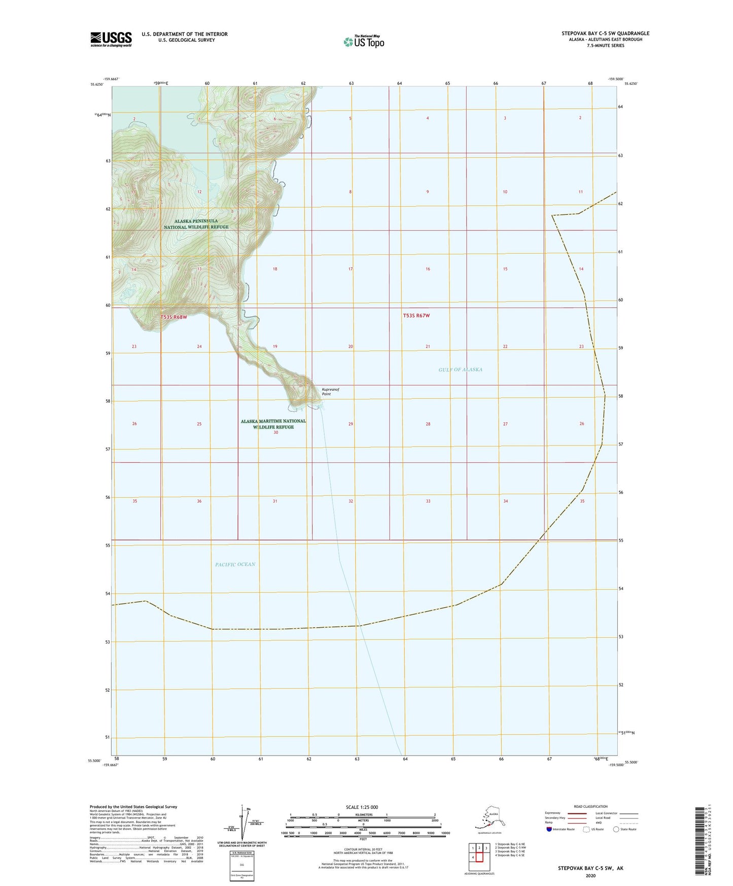 Stepovak Bay C-5 SW Alaska US Topo Map Image