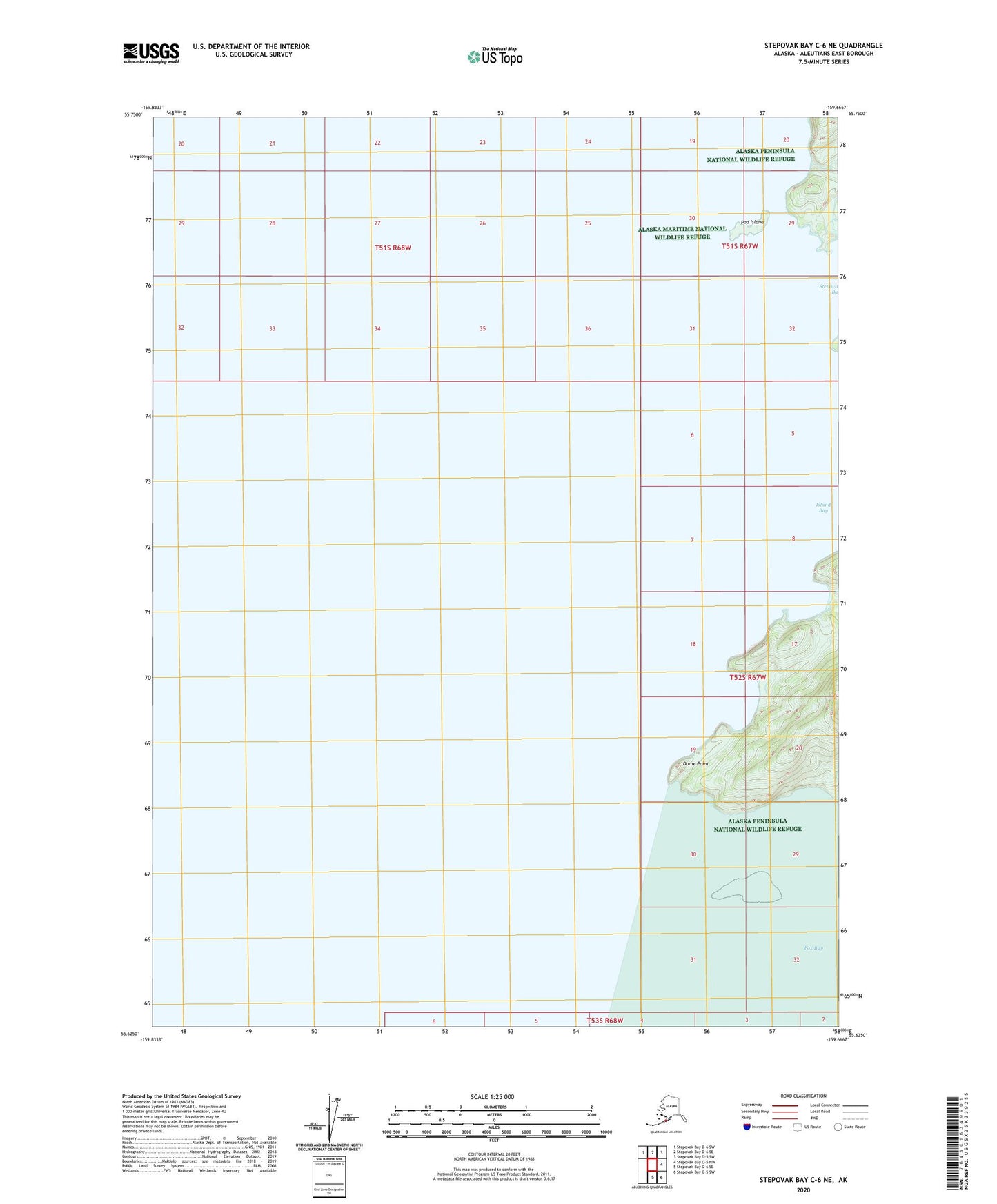 Stepovak Bay C-6 NE Alaska US Topo Map Image