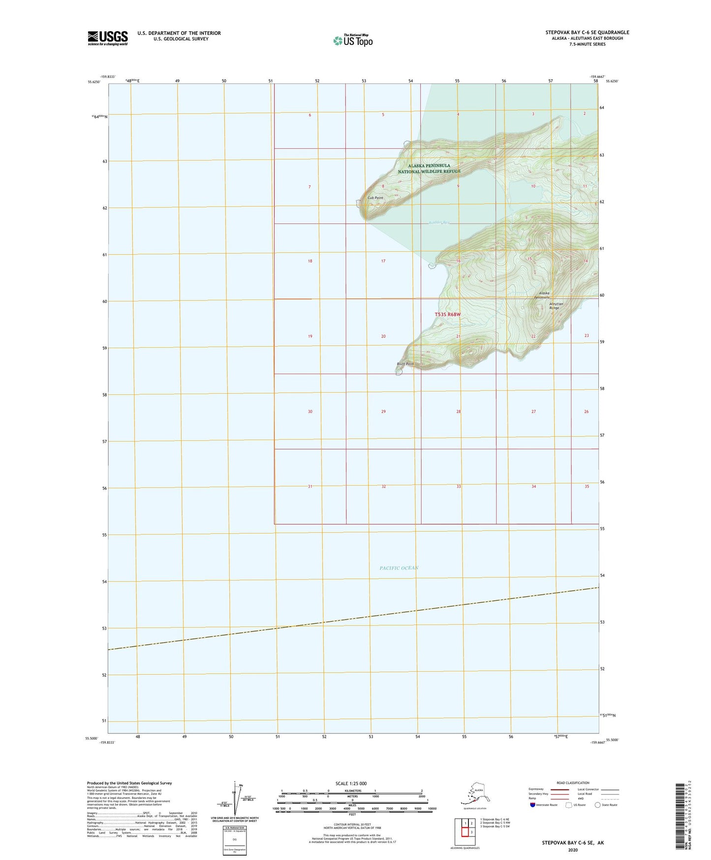 Stepovak Bay C-6 SE Alaska US Topo Map Image