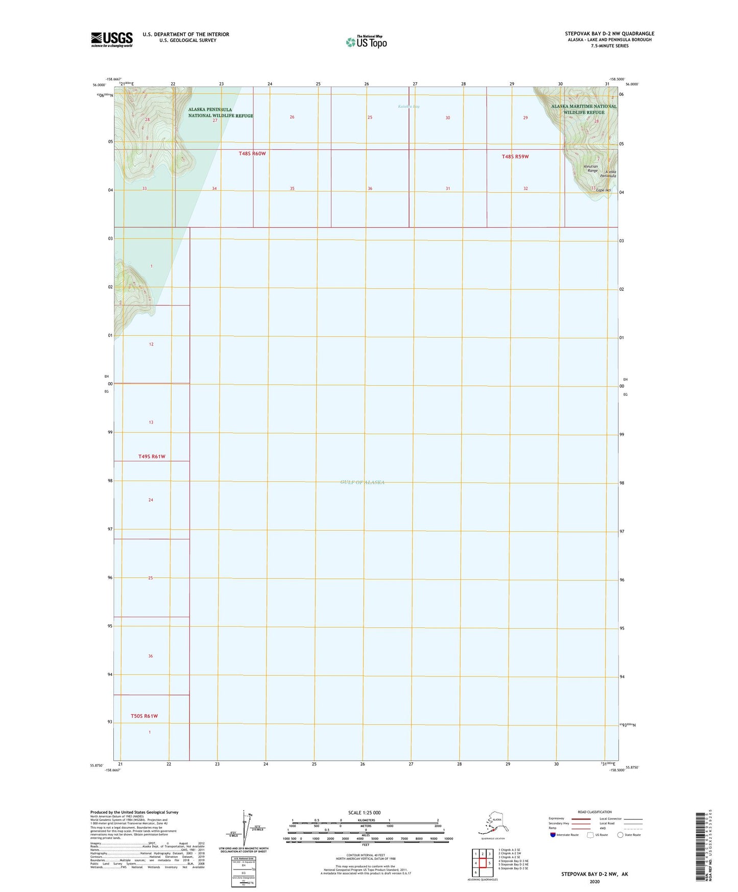 Stepovak Bay D-2 NW Alaska US Topo Map Image