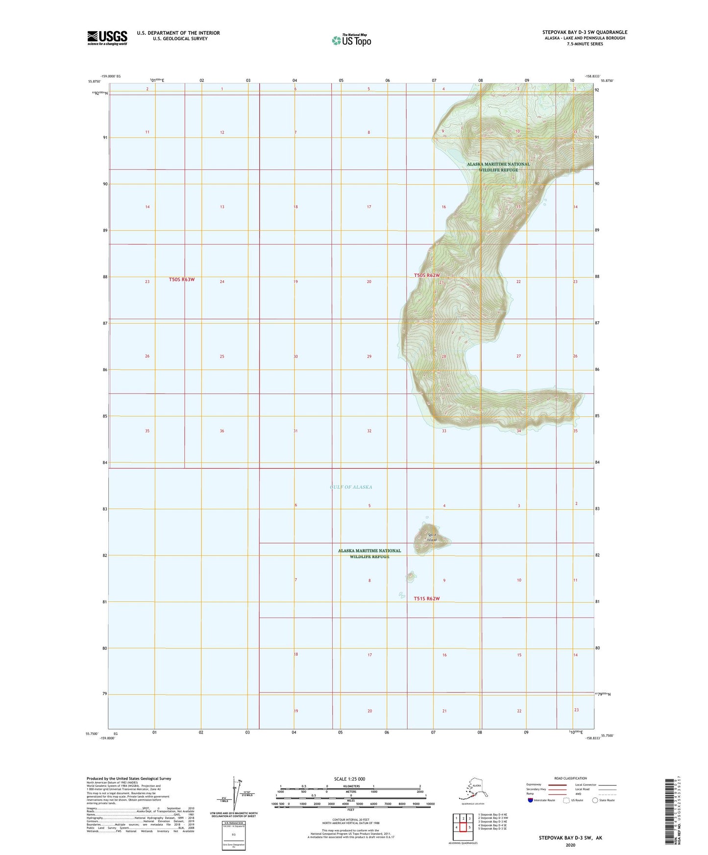 Stepovak Bay D-3 SW Alaska US Topo Map Image