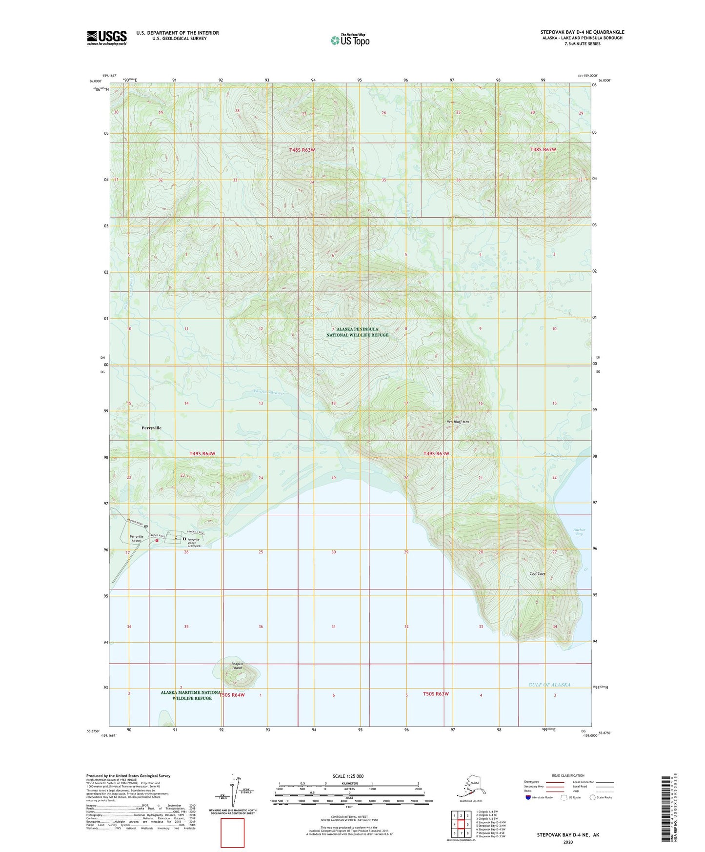 Stepovak Bay D-4 NE Alaska US Topo Map Image