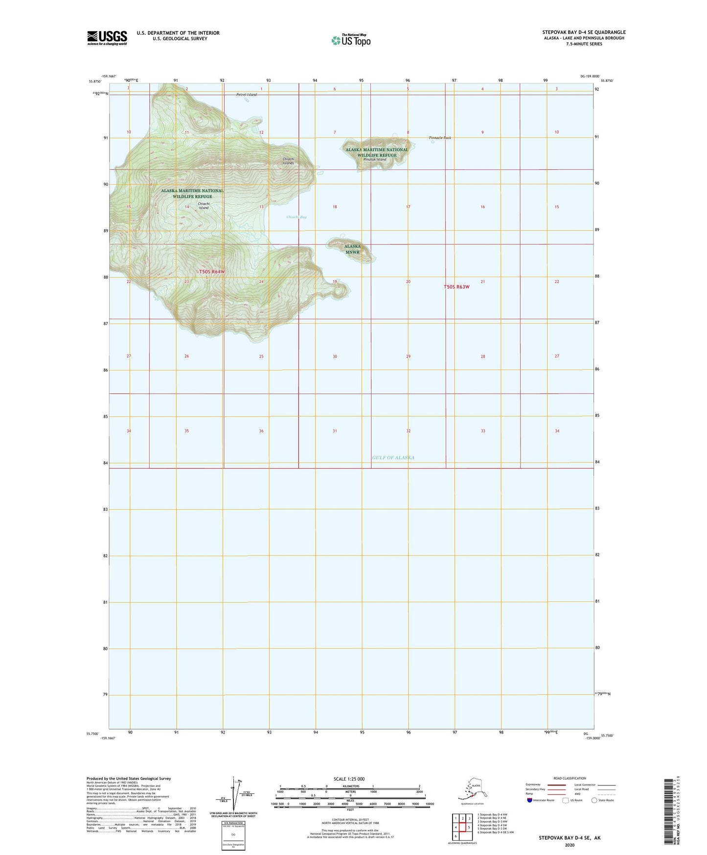 Stepovak Bay D-4 SE Alaska US Topo Map Image