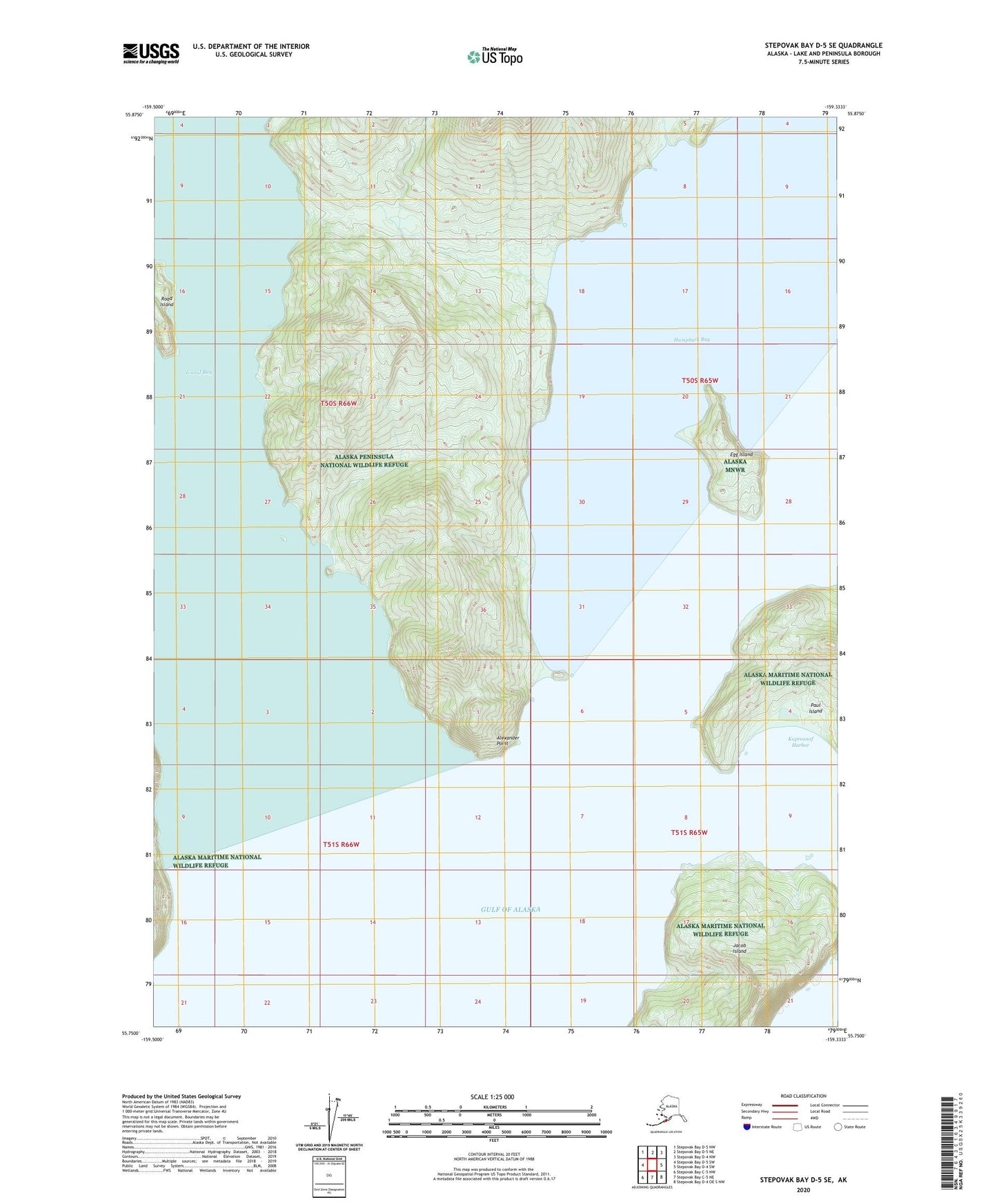 Stepovak Bay D-5 SE Alaska US Topo Map Image