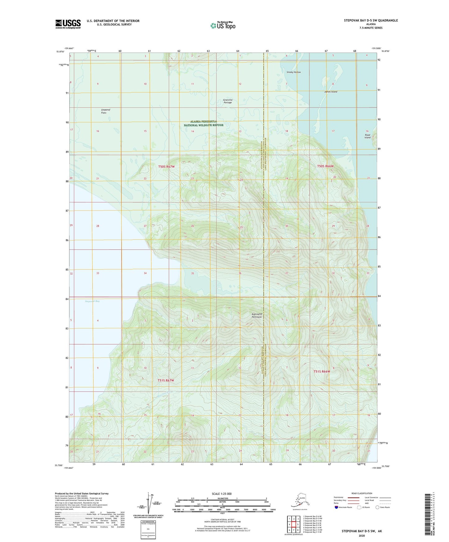 Stepovak Bay D-5 SW Alaska US Topo Map Image