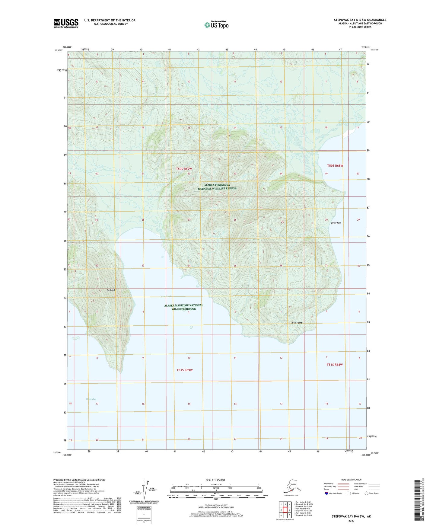 Stepovak Bay D-6 SW Alaska US Topo Map Image
