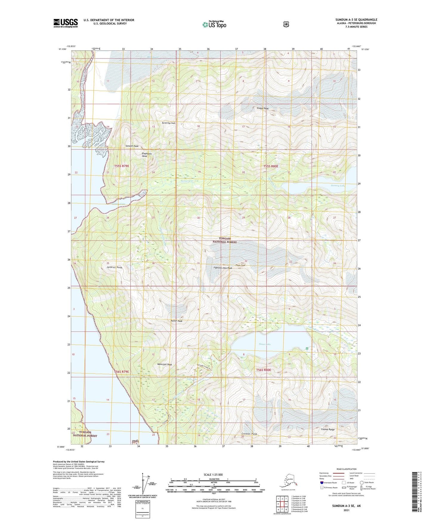 Sumdum A-3 SE Alaska US Topo Map Image