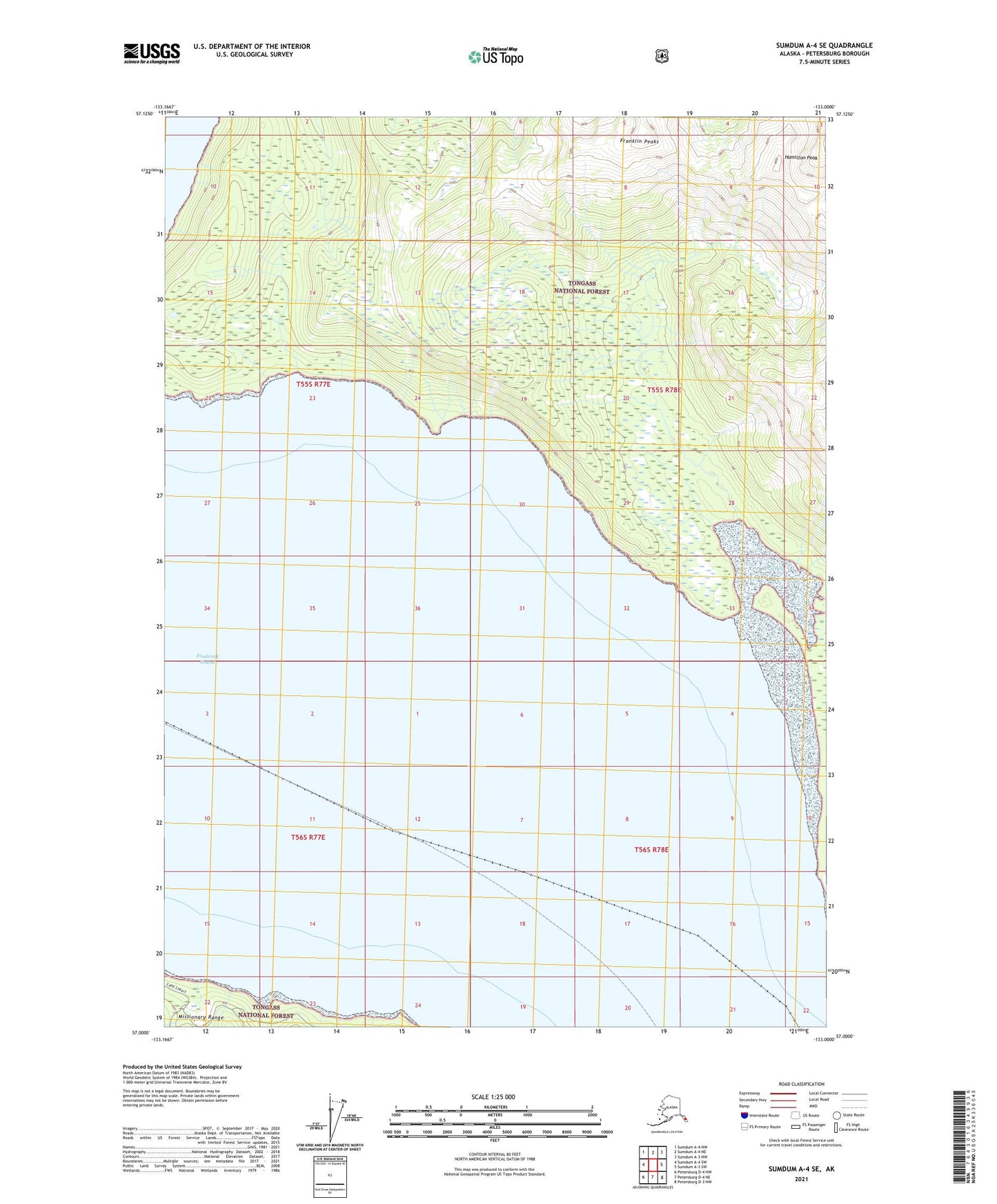 Sumdum A-4 SE Alaska US Topo Map Image