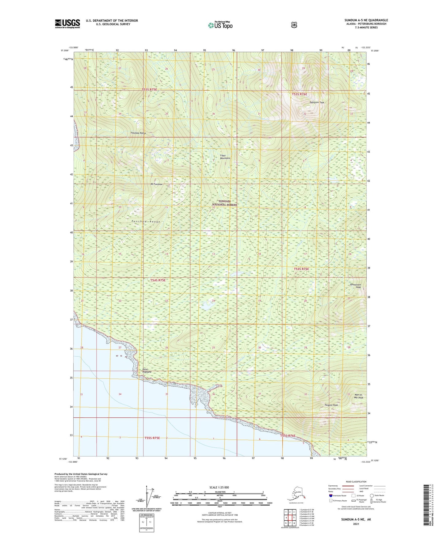 Sumdum A-5 NE Alaska US Topo Map Image