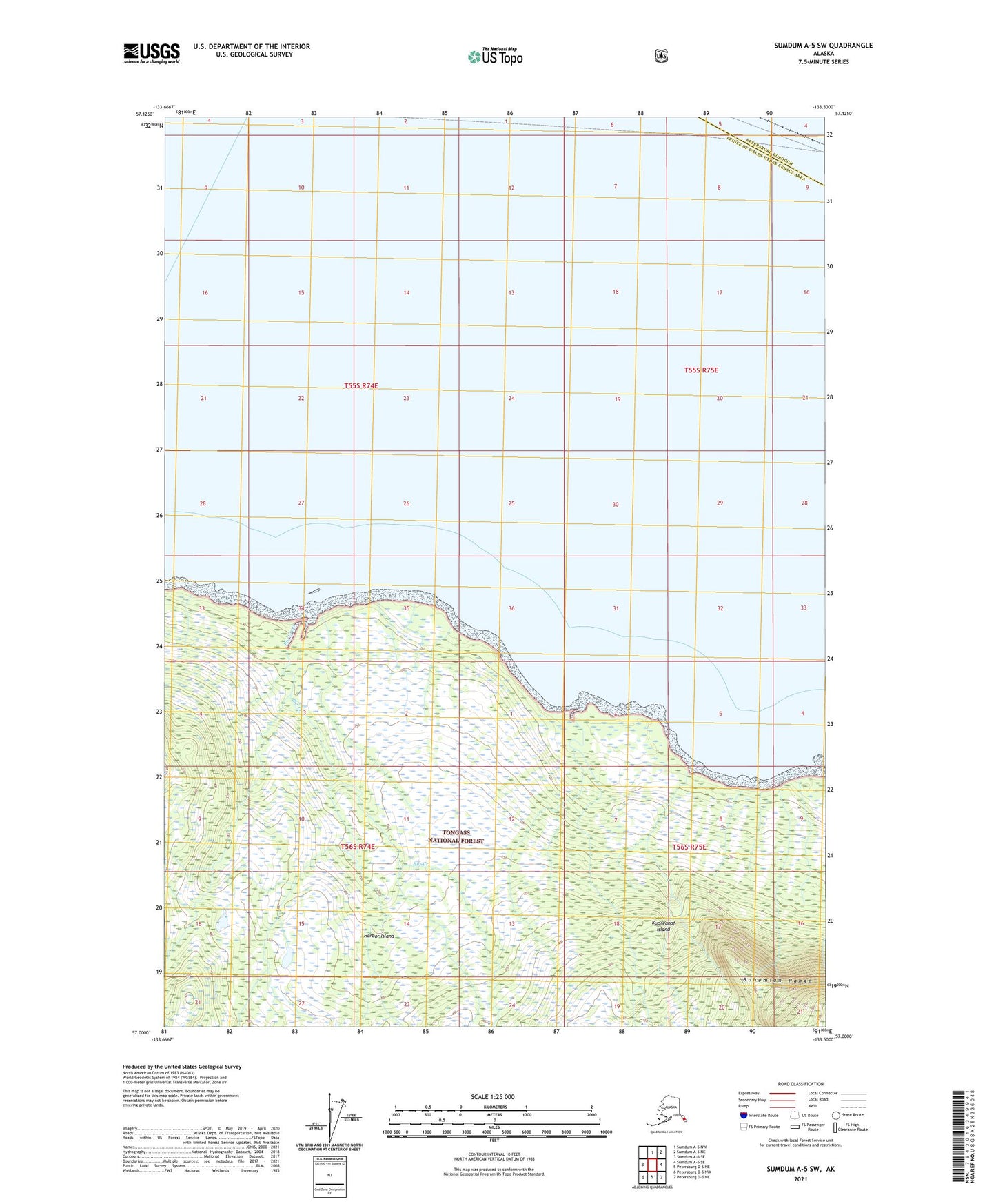 Sumdum A-5 SW Alaska US Topo Map Image