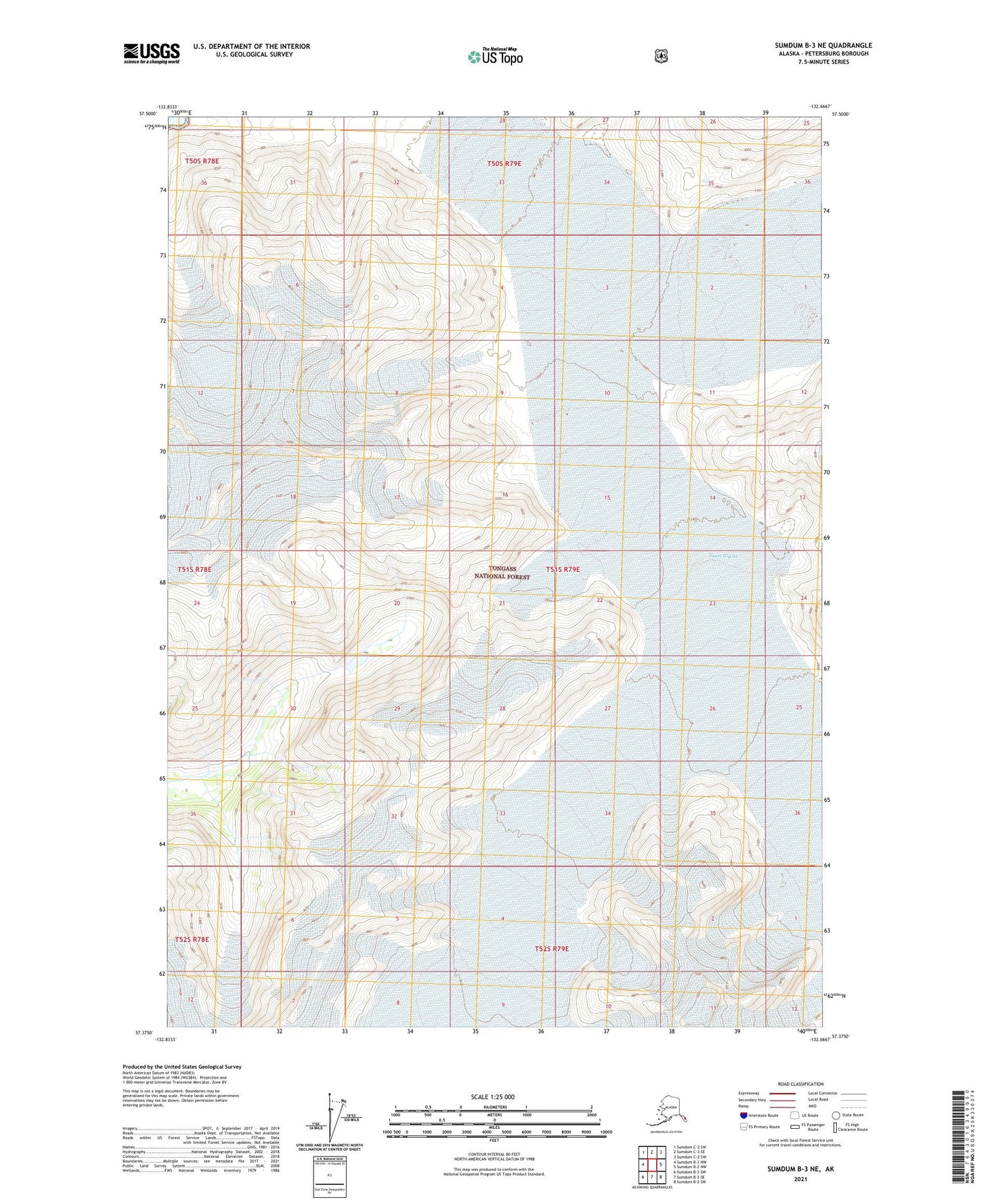 Sumdum B-3 NE Alaska US Topo Map Image