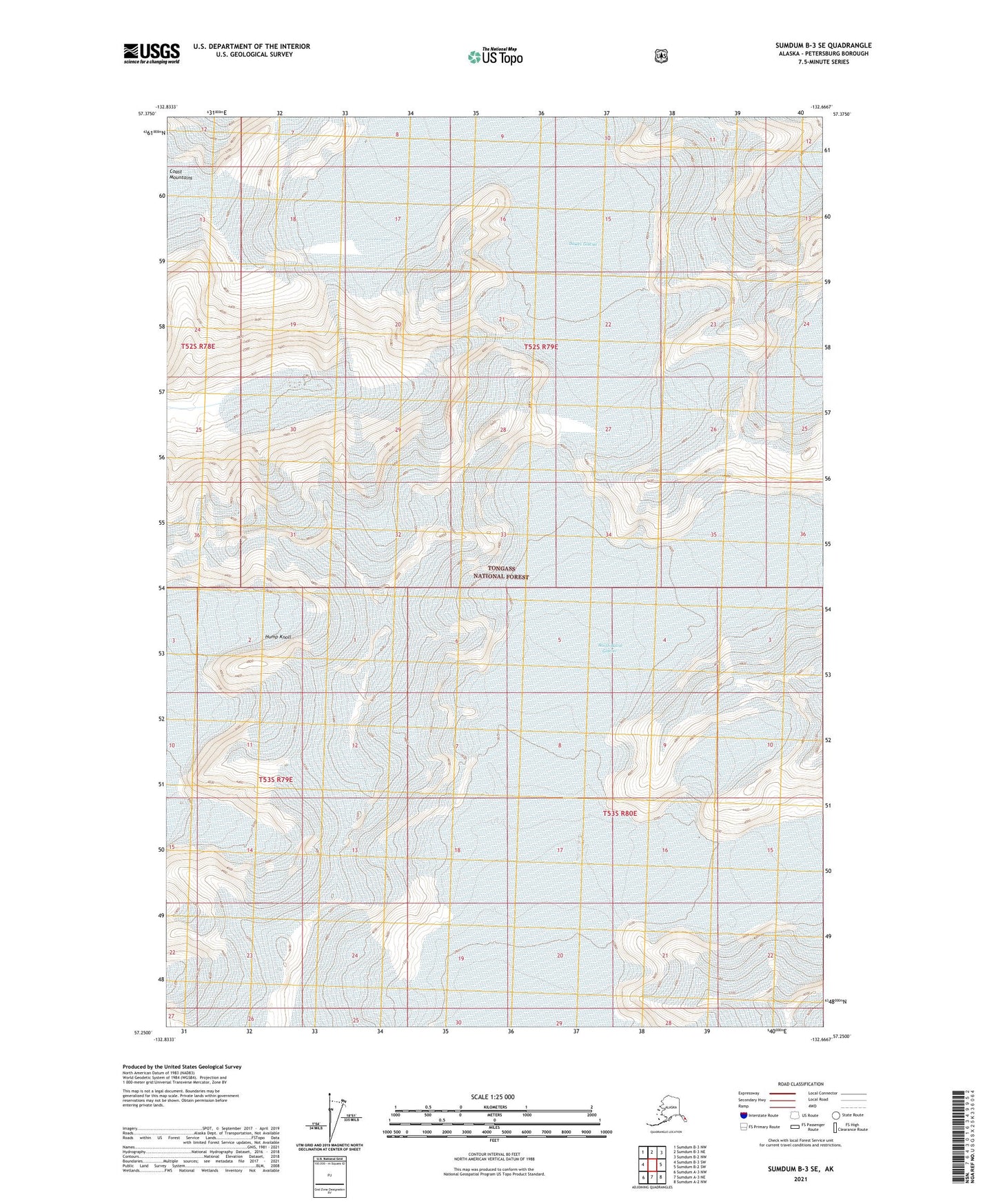 Sumdum B-3 SE Alaska US Topo Map Image