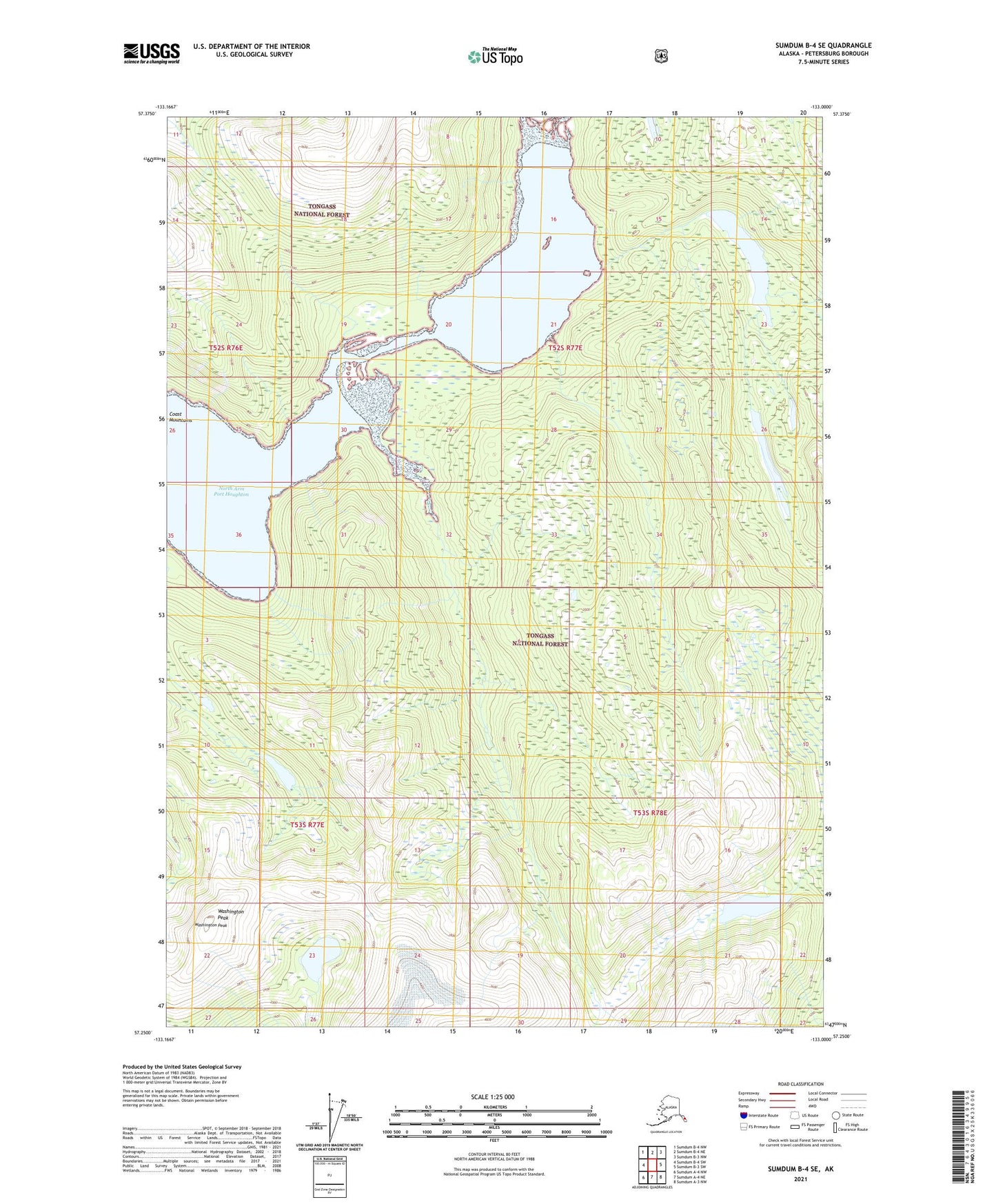 Sumdum B-4 SE Alaska US Topo Map Image