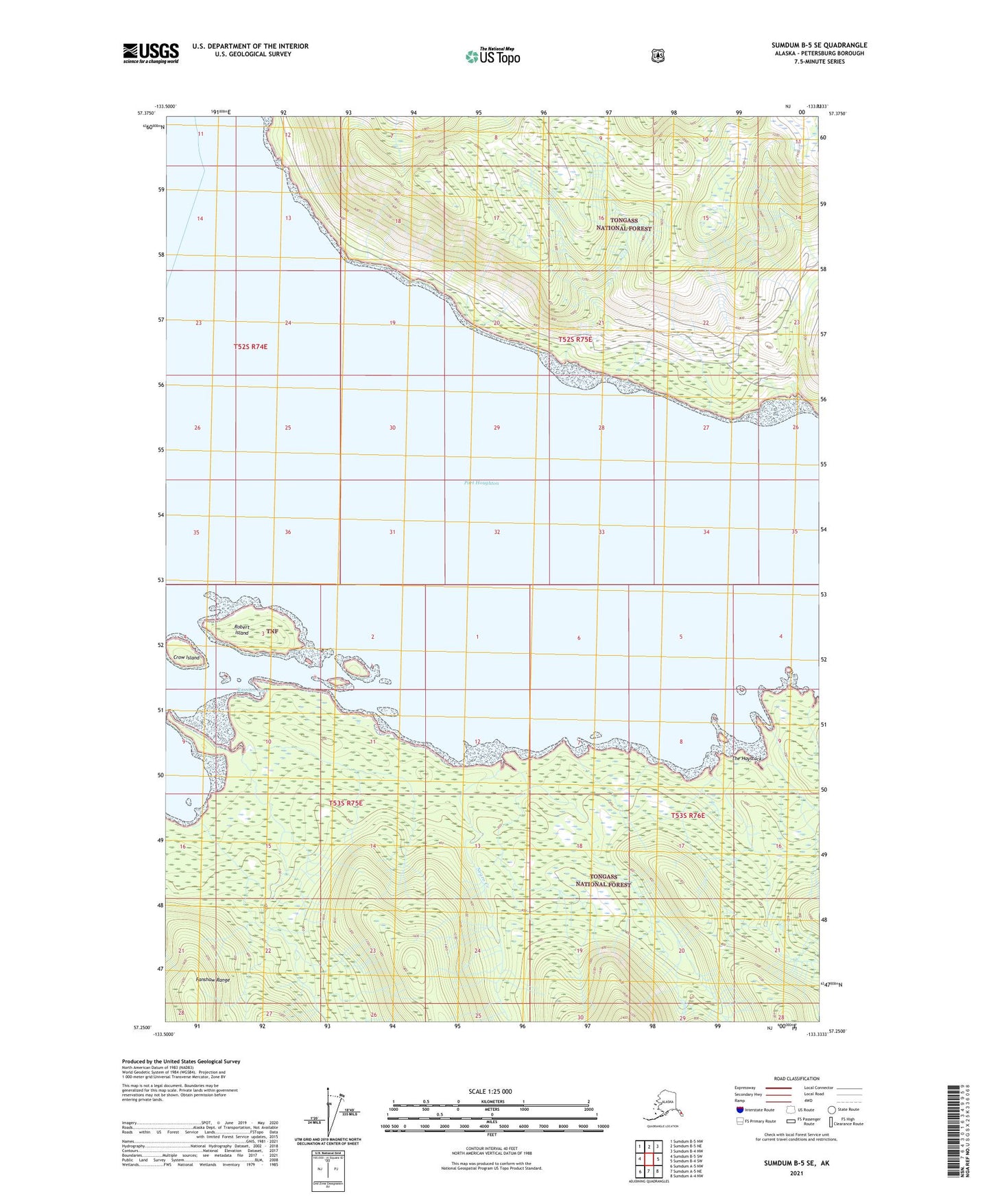 Sumdum B-5 SE Alaska US Topo Map Image