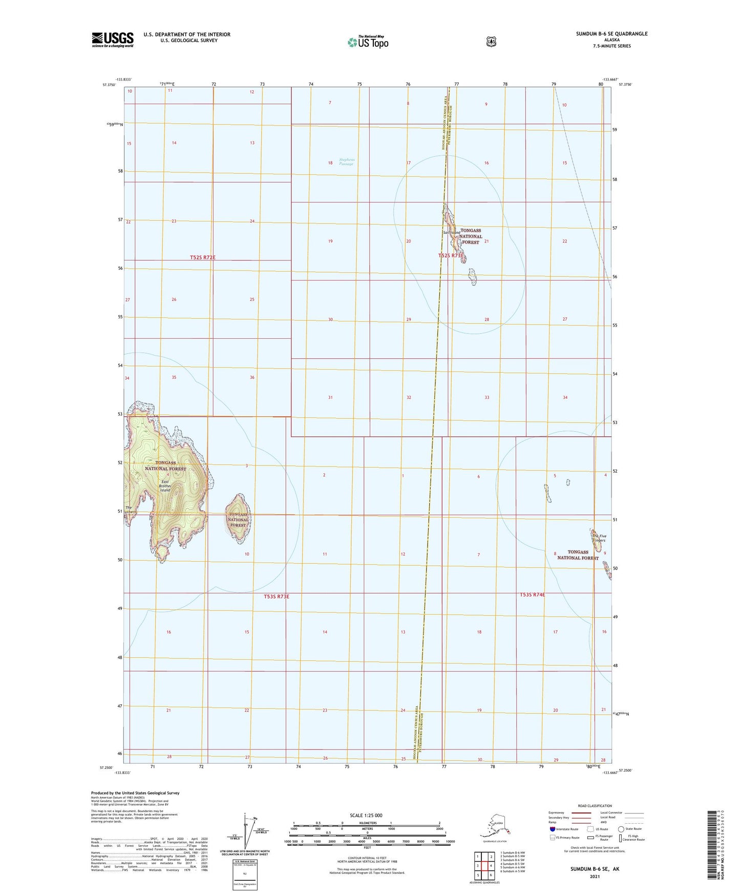 Sumdum B-6 SE Alaska US Topo Map Image