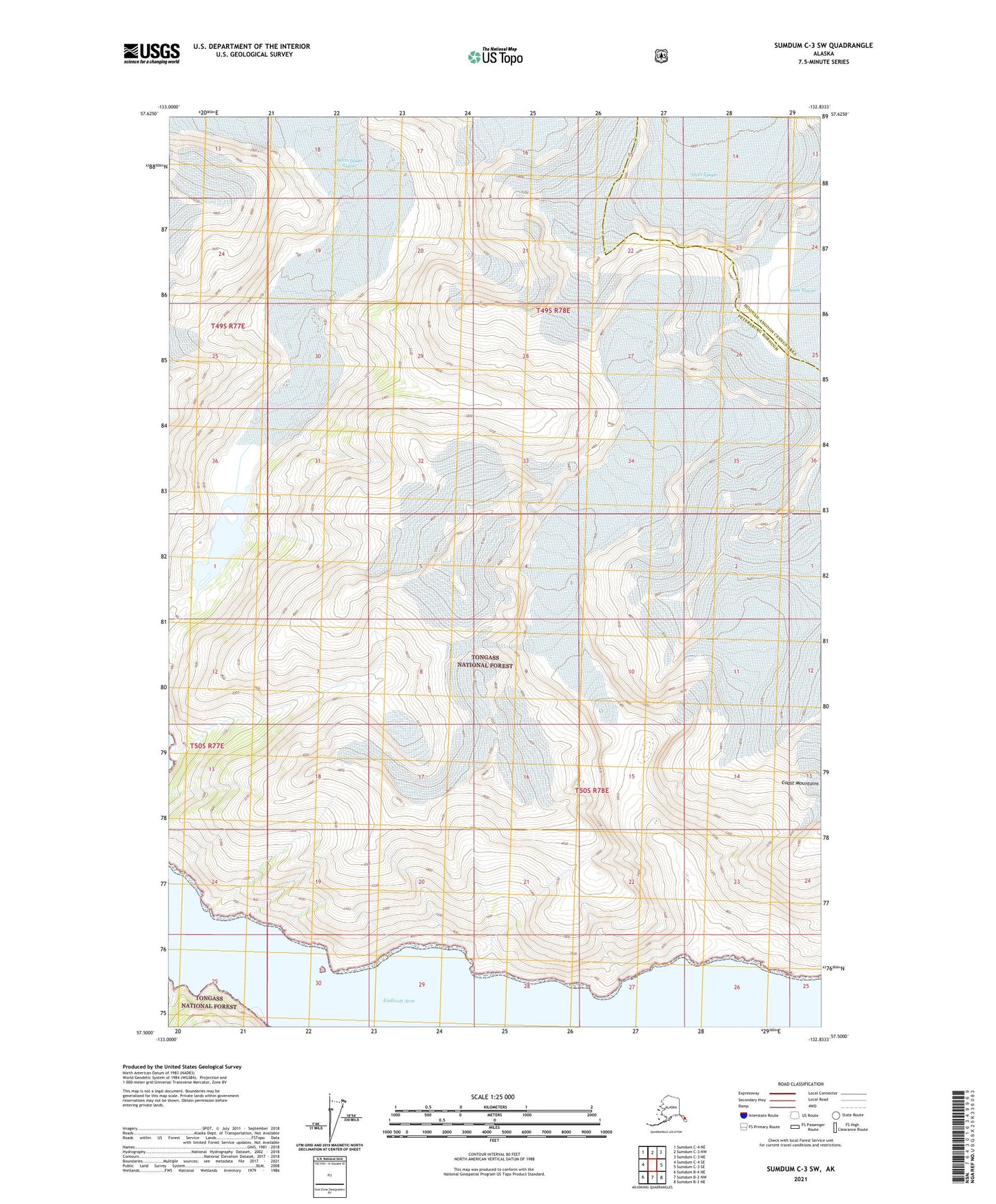 Sumdum C-3 SW Alaska US Topo Map Image