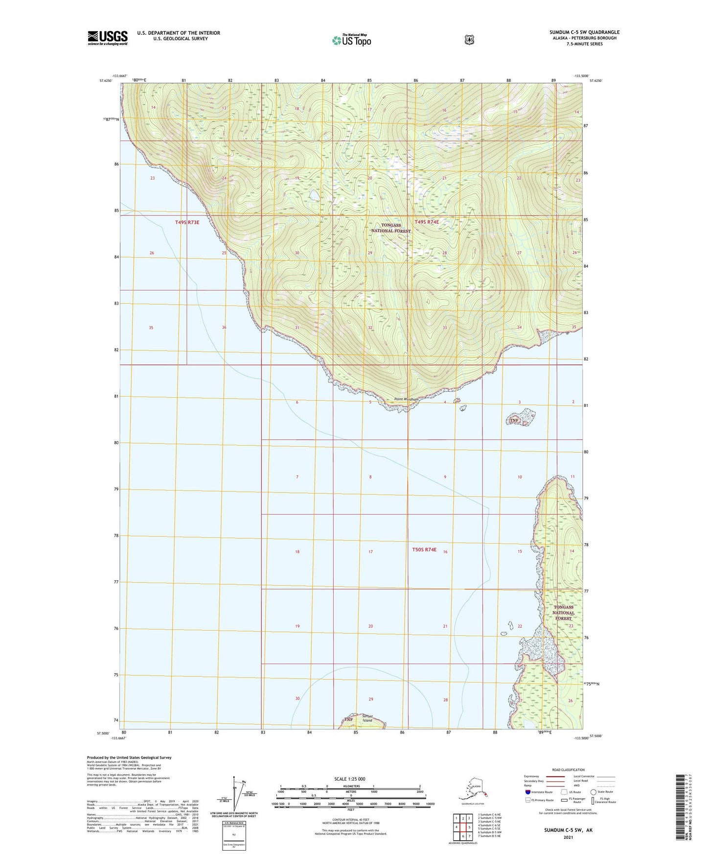 Sumdum C-5 SW Alaska US Topo Map Image