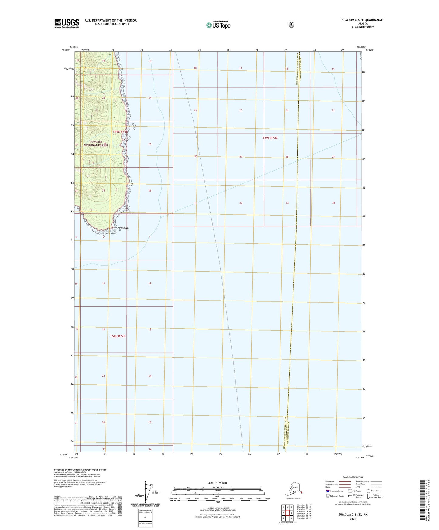 Sumdum C-6 SE Alaska US Topo Map Image