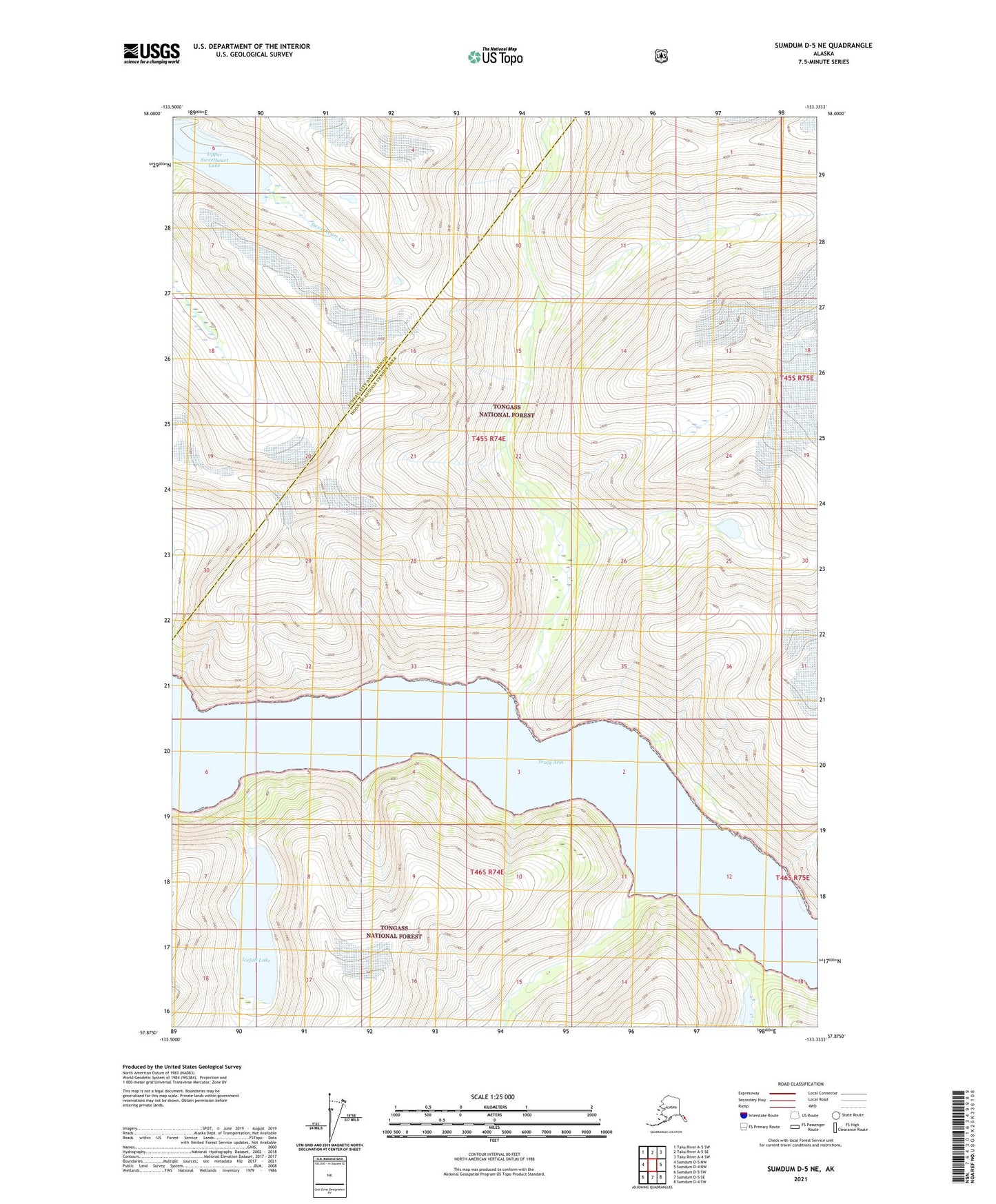Sumdum D-5 NE Alaska US Topo Map Image