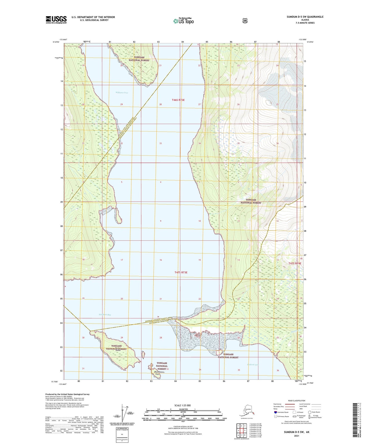 Sumdum D-5 SW Alaska US Topo Map Image