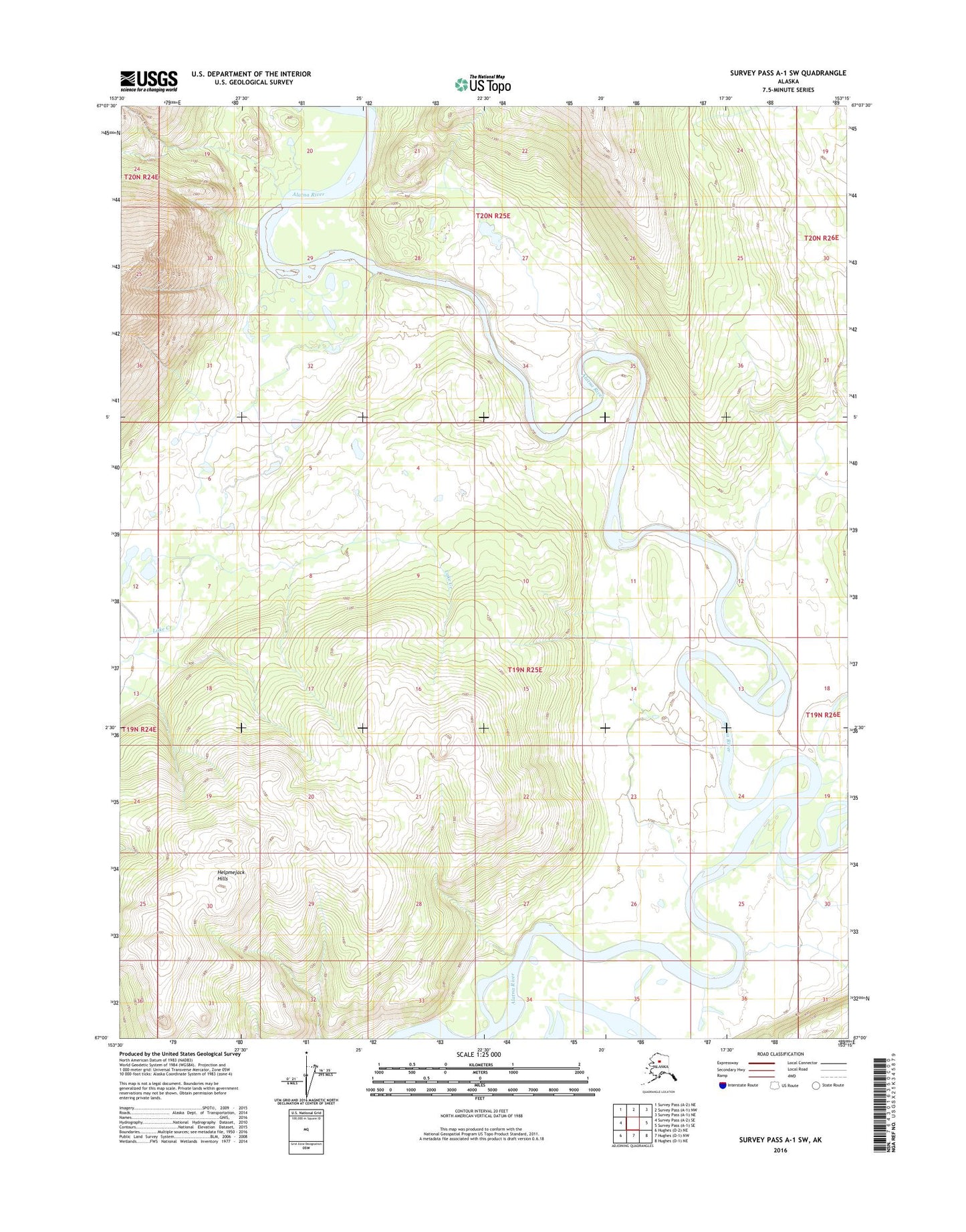 Survey Pass A-1 SW Alaska US Topo Map Image