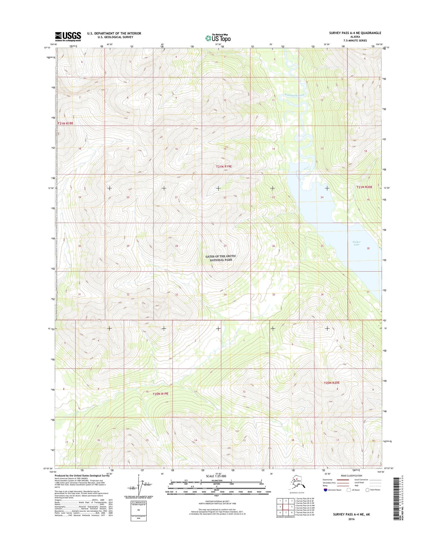 Survey Pass A-4 NE Alaska US Topo Map Image
